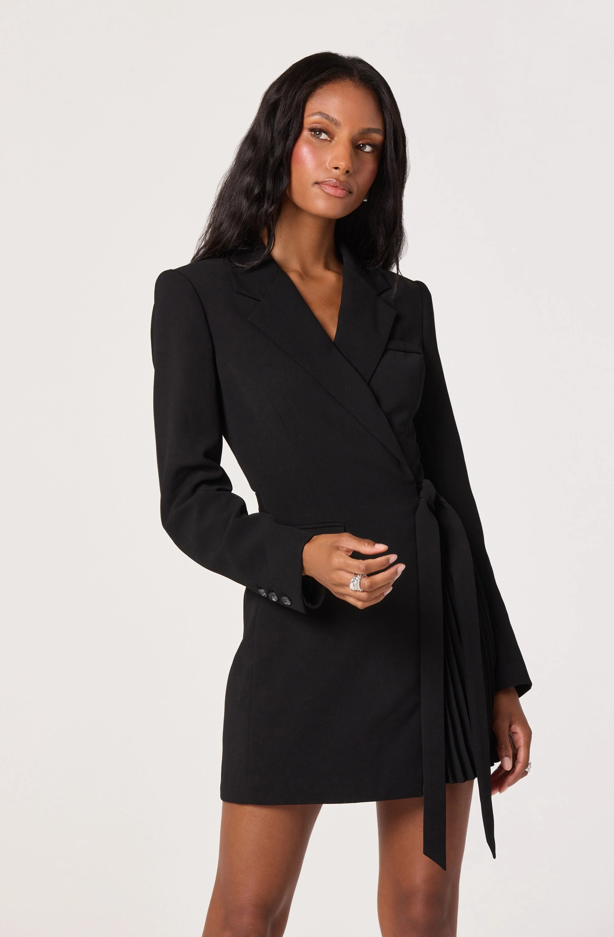 Kesari Pleated Blazer Wrap Dress - Image 3