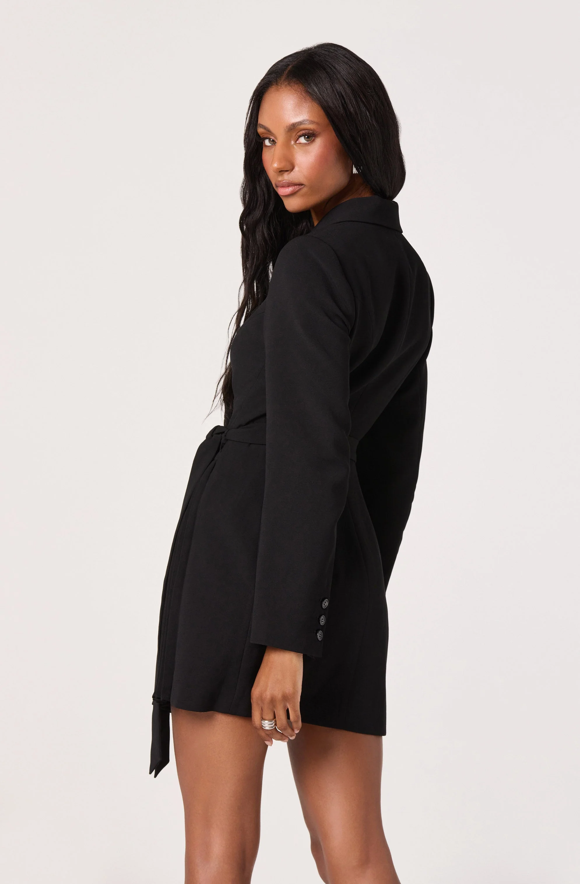 Kesari Pleated Blazer Wrap Dress - Image 4