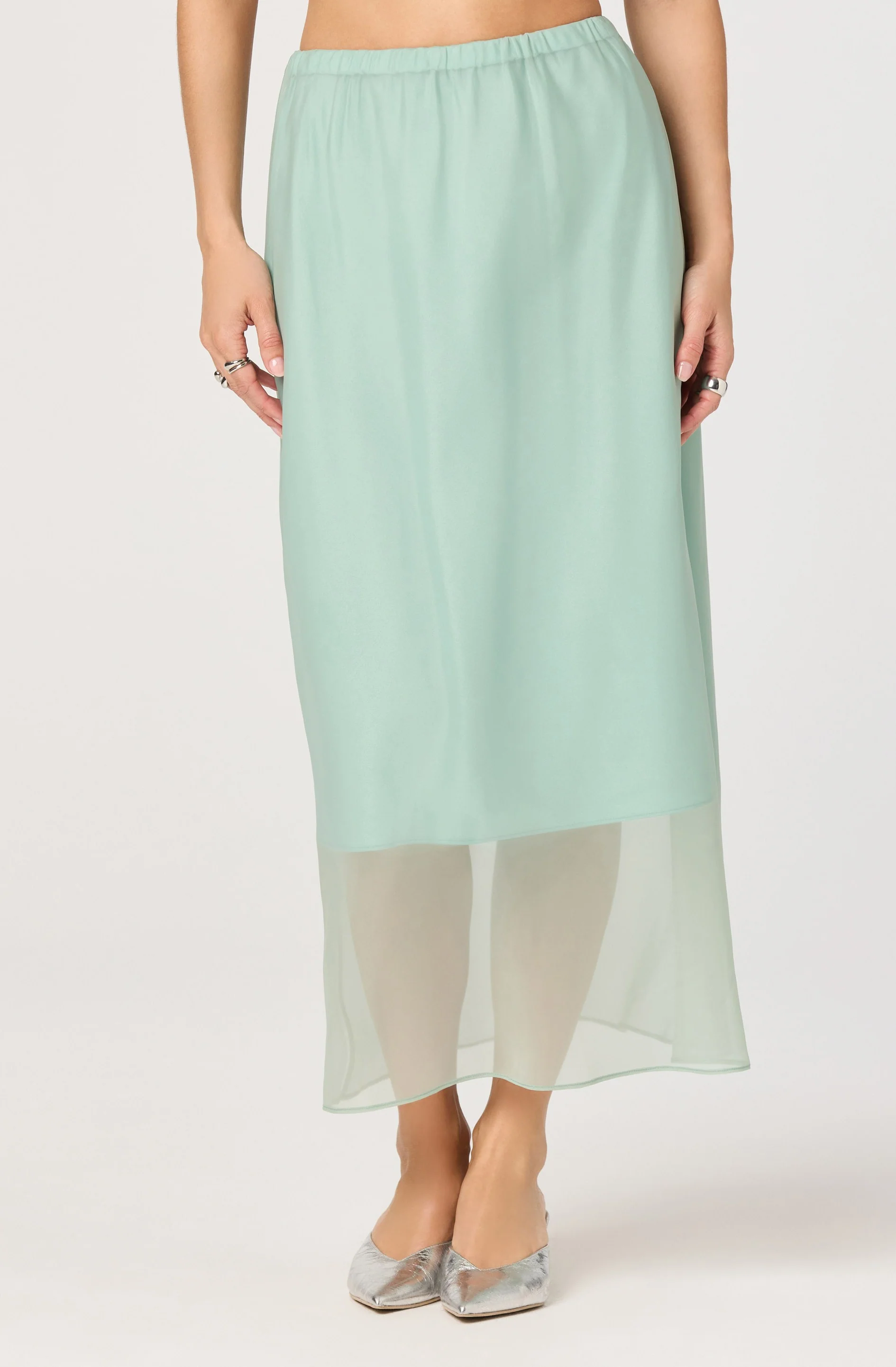 Keyara Layered Contrast Maxi Skirt - Image 2