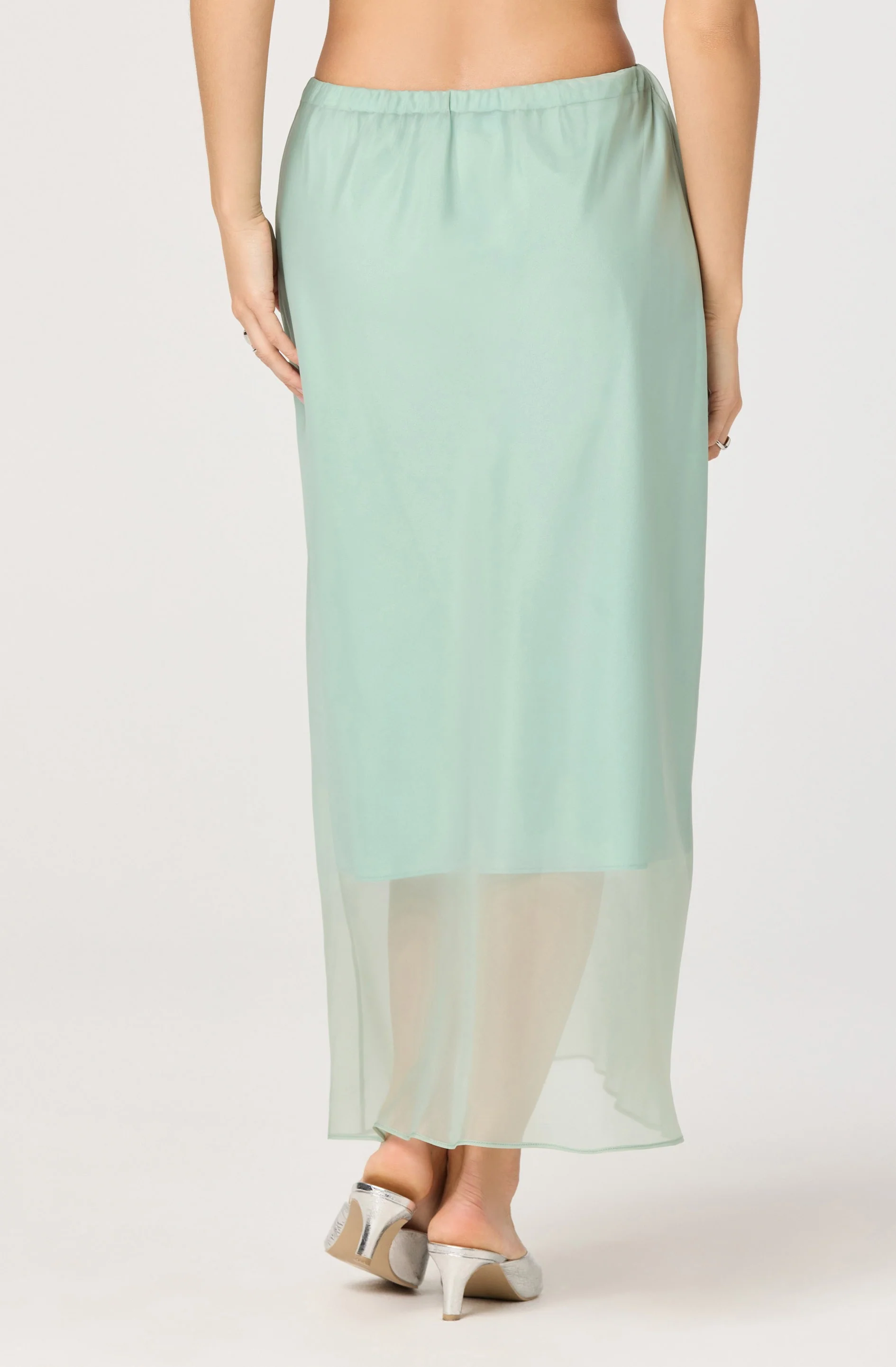 Keyara Layered Contrast Maxi Skirt - Image 3