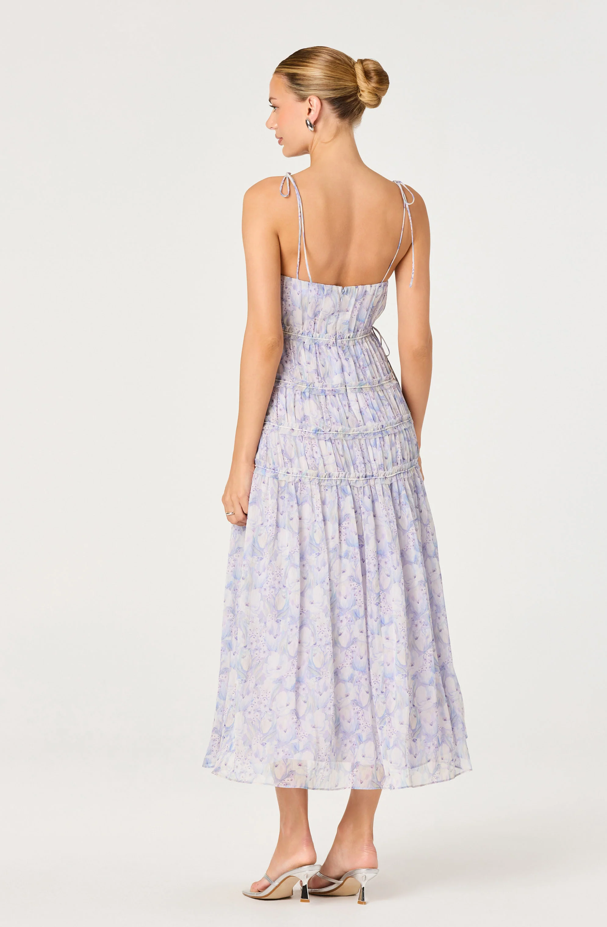 Keyleth Floral Tiered Bow Midi Dress - Image 4