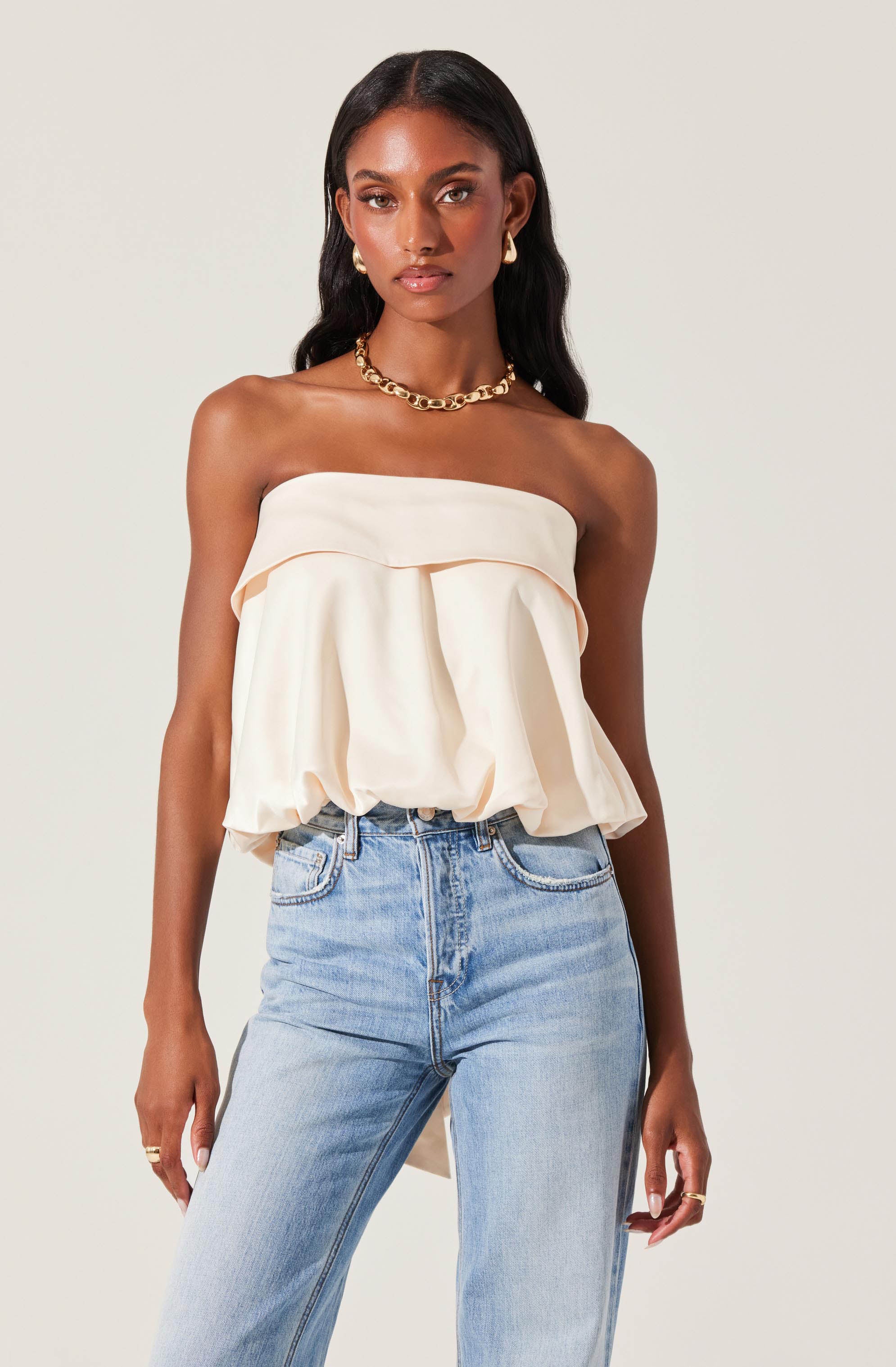 Khloe Strapless Bow Back Top - Image 5
