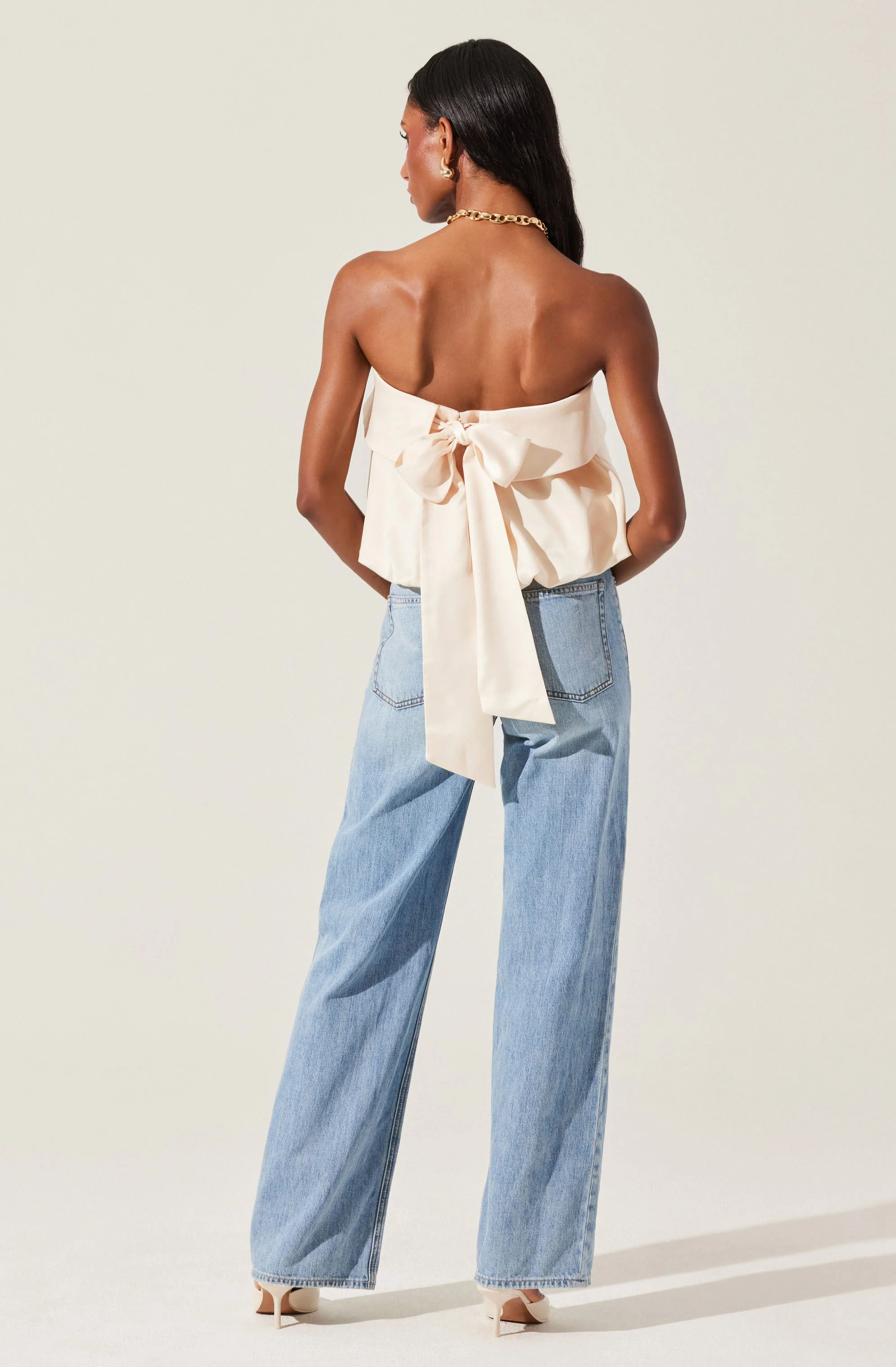 Khloe Strapless Bow Back Top - Image 6