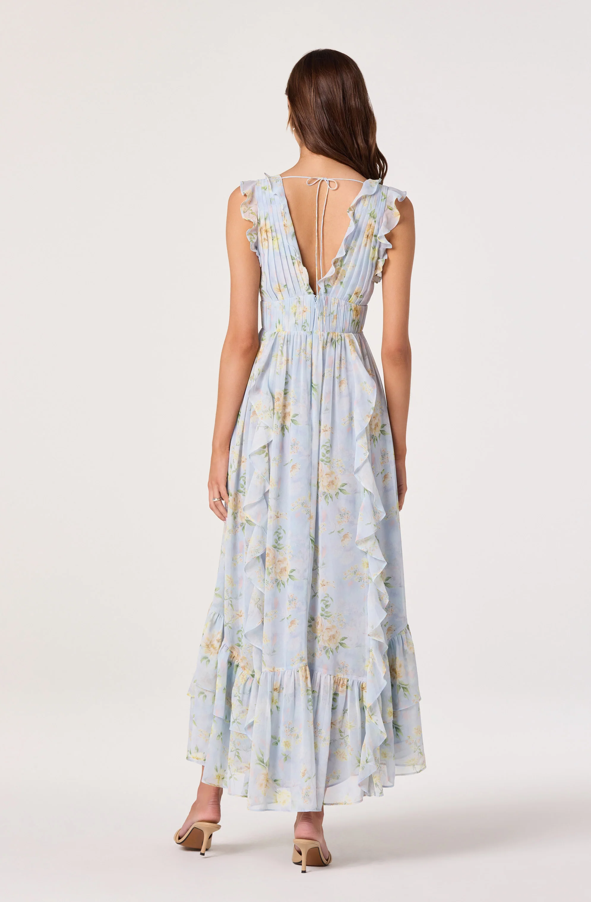 Kindra Ruffle Deep-V Maxi Dress - Image 3