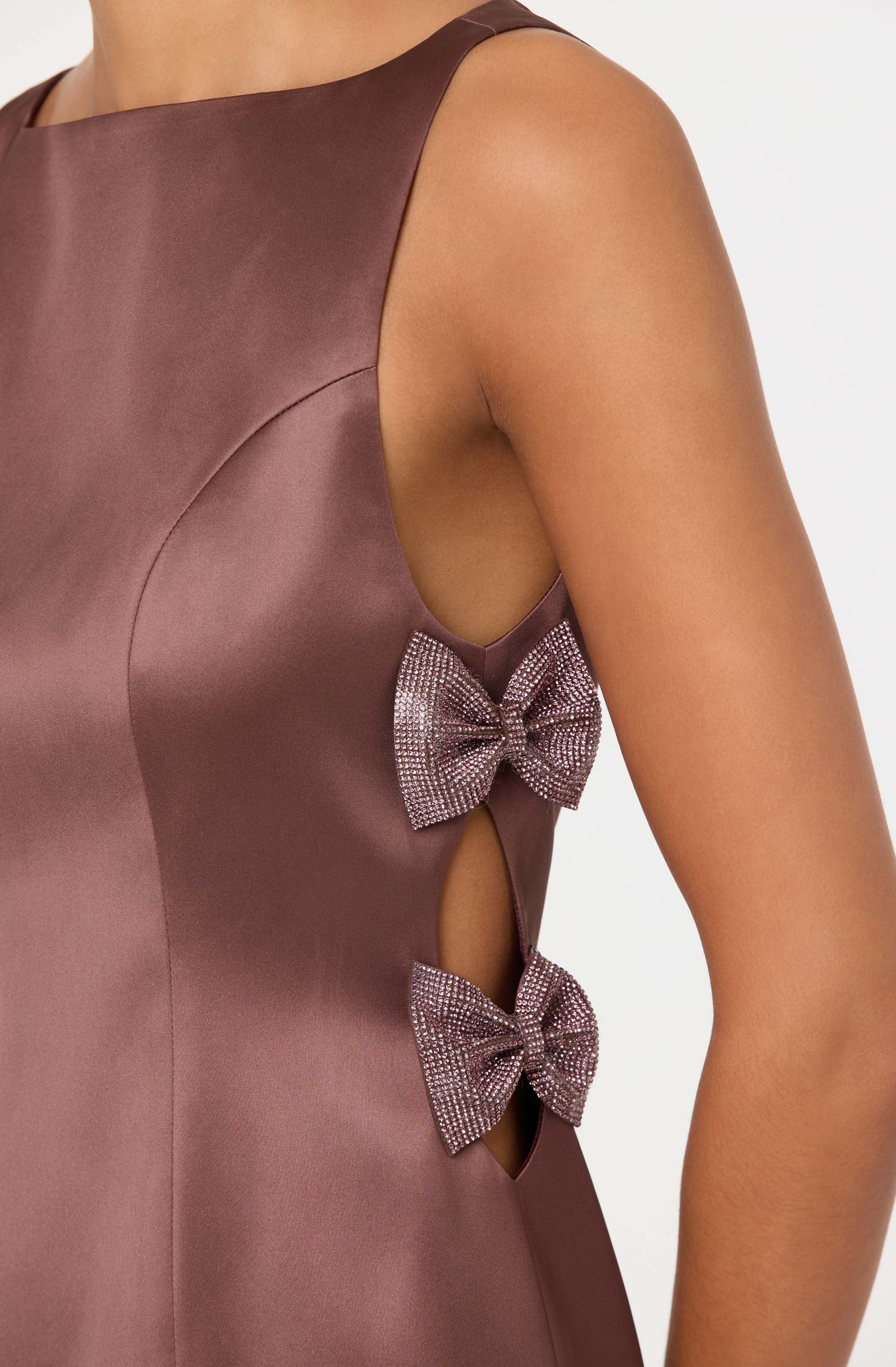 Kinsey Satin Bow Mini Dress - Image 10