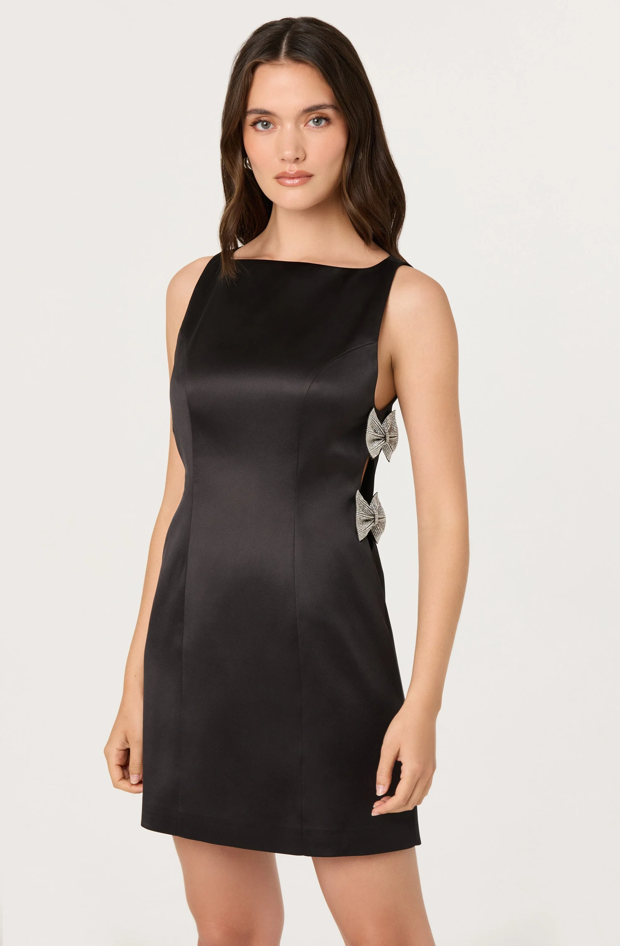 Kinsey Satin Bow Mini Dress - Image 2