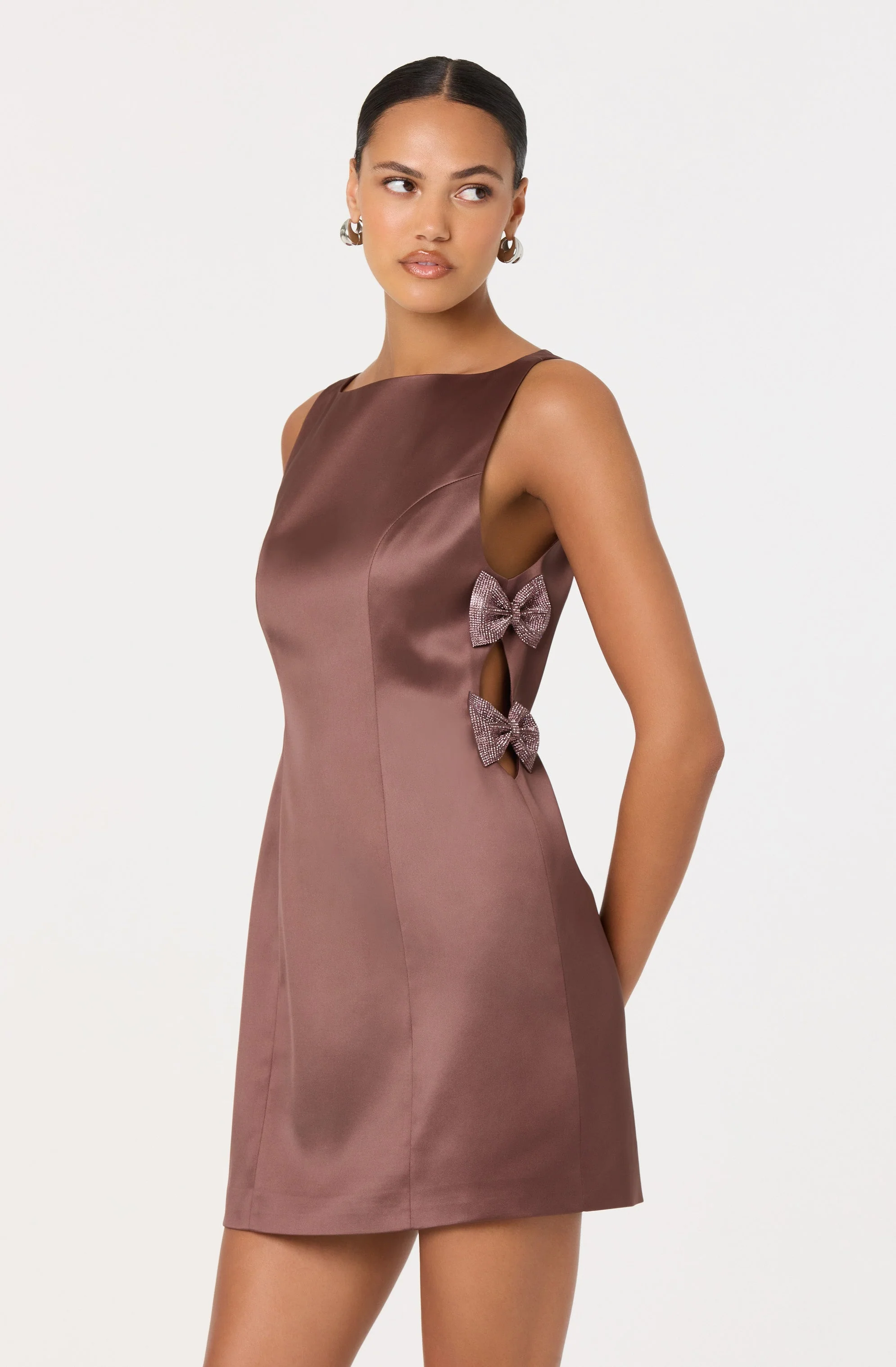Kinsey Satin Bow Mini Dress - Image 8