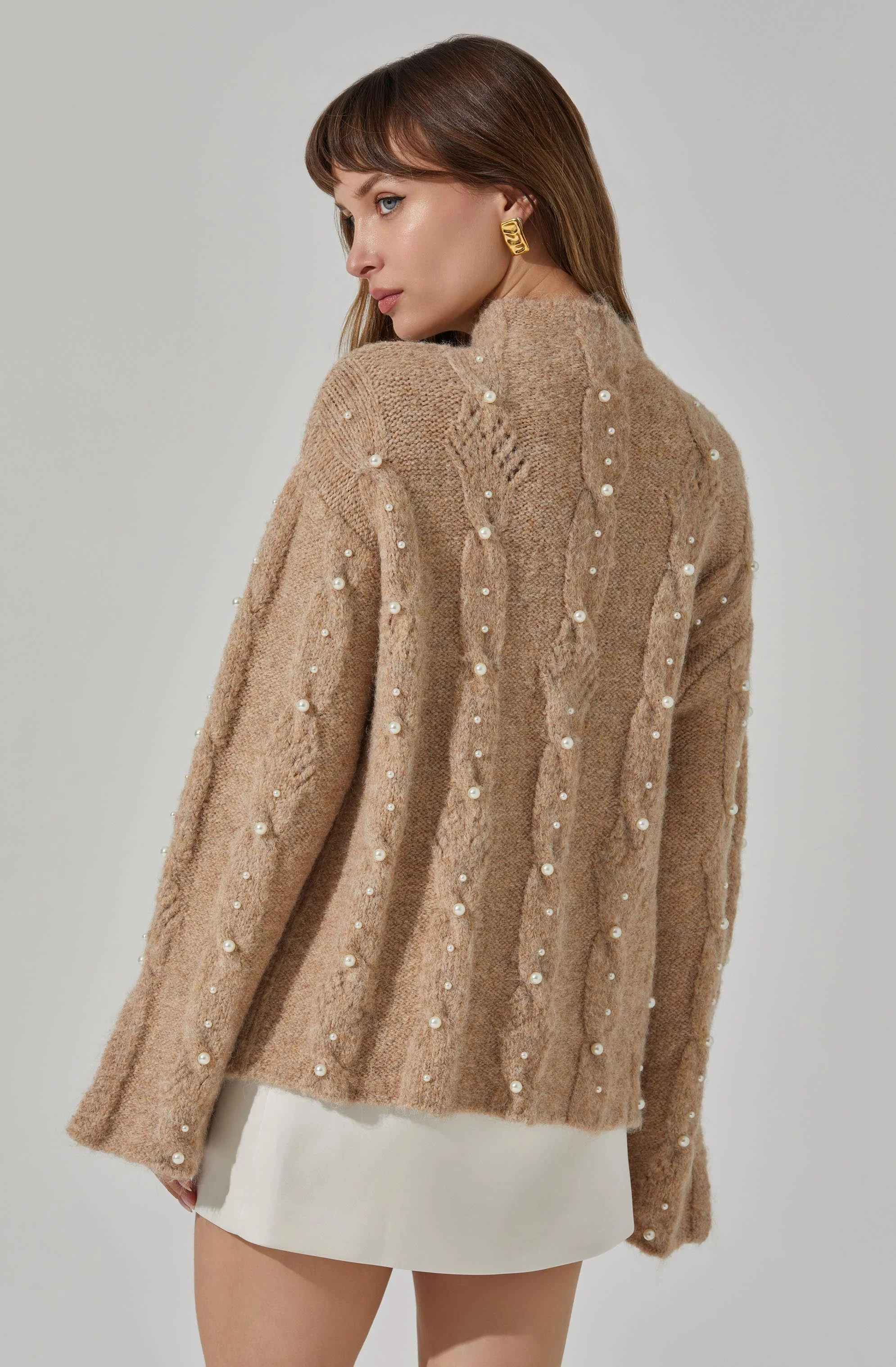 Kit Pearl Cable Knit Sweater - Image 4
