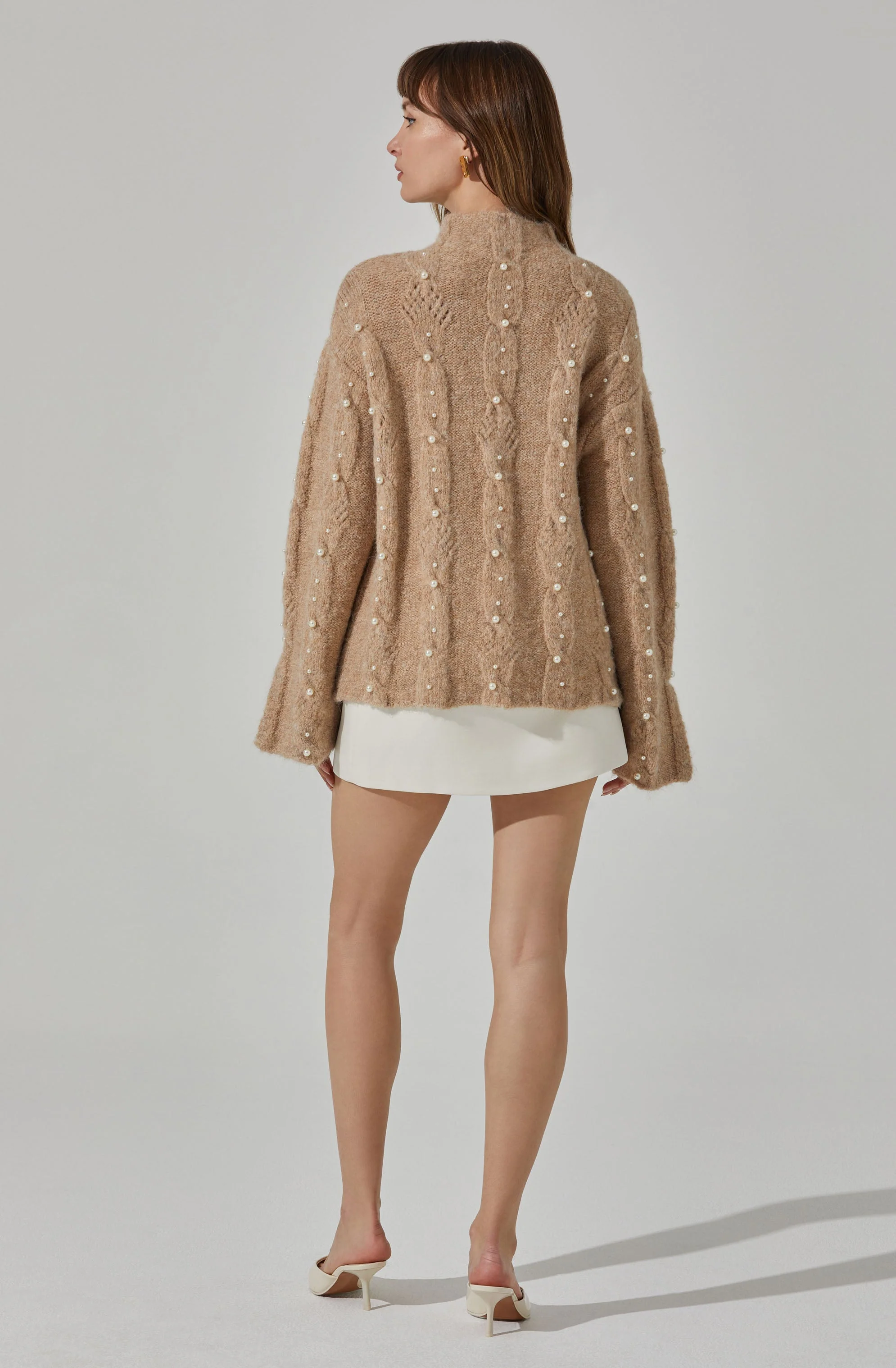 Kit Pearl Cable Knit Sweater - Image 5