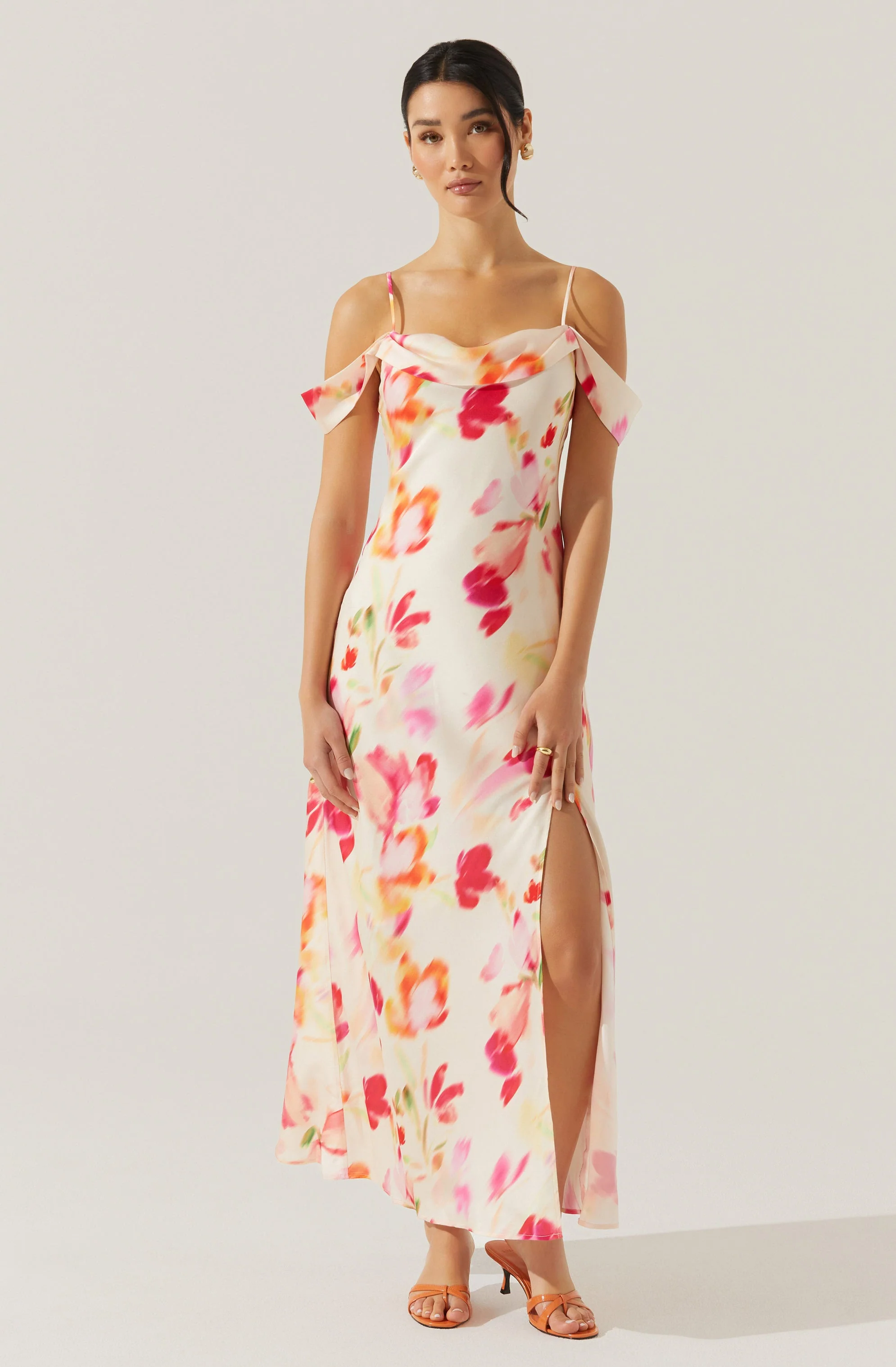 Kitura Cold Shoulder Floral Maxi Dress - Image 5