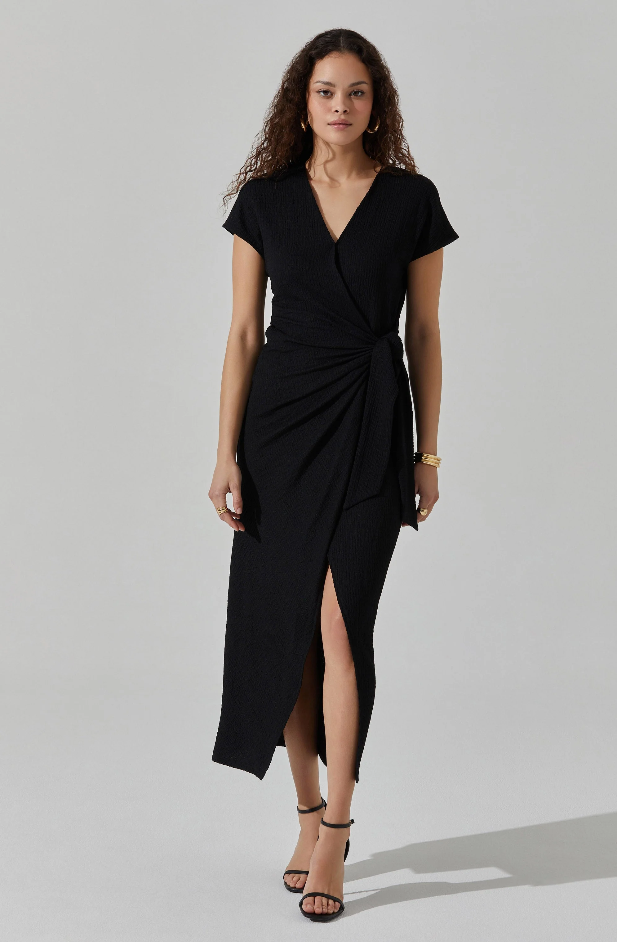 Knit Wrap Midi Dress - Image 3