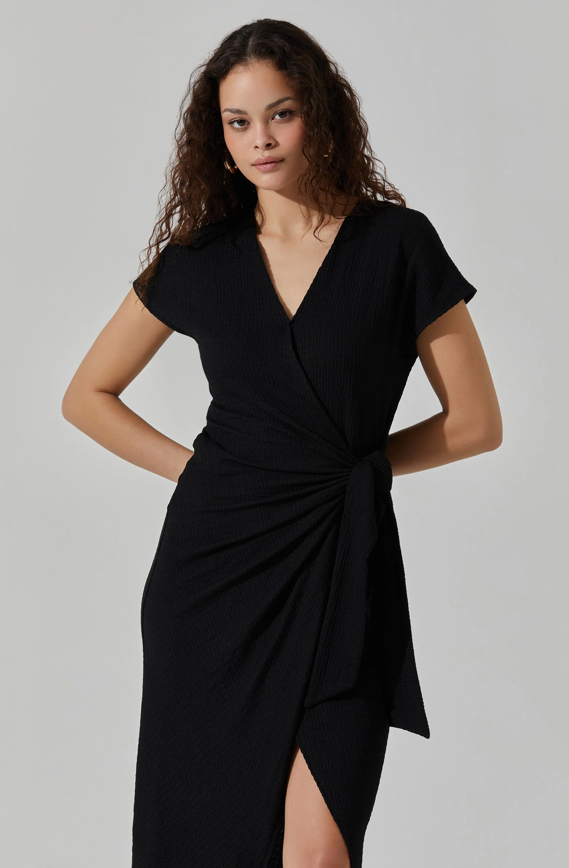 Knit Wrap Midi Dress - Image 4