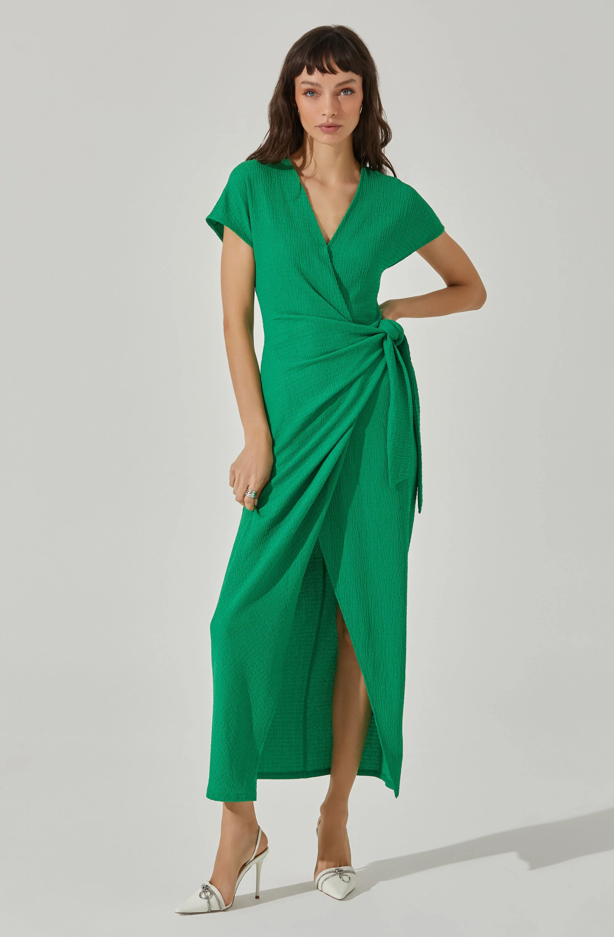 Knit Wrap Midi Dress - Image 7
