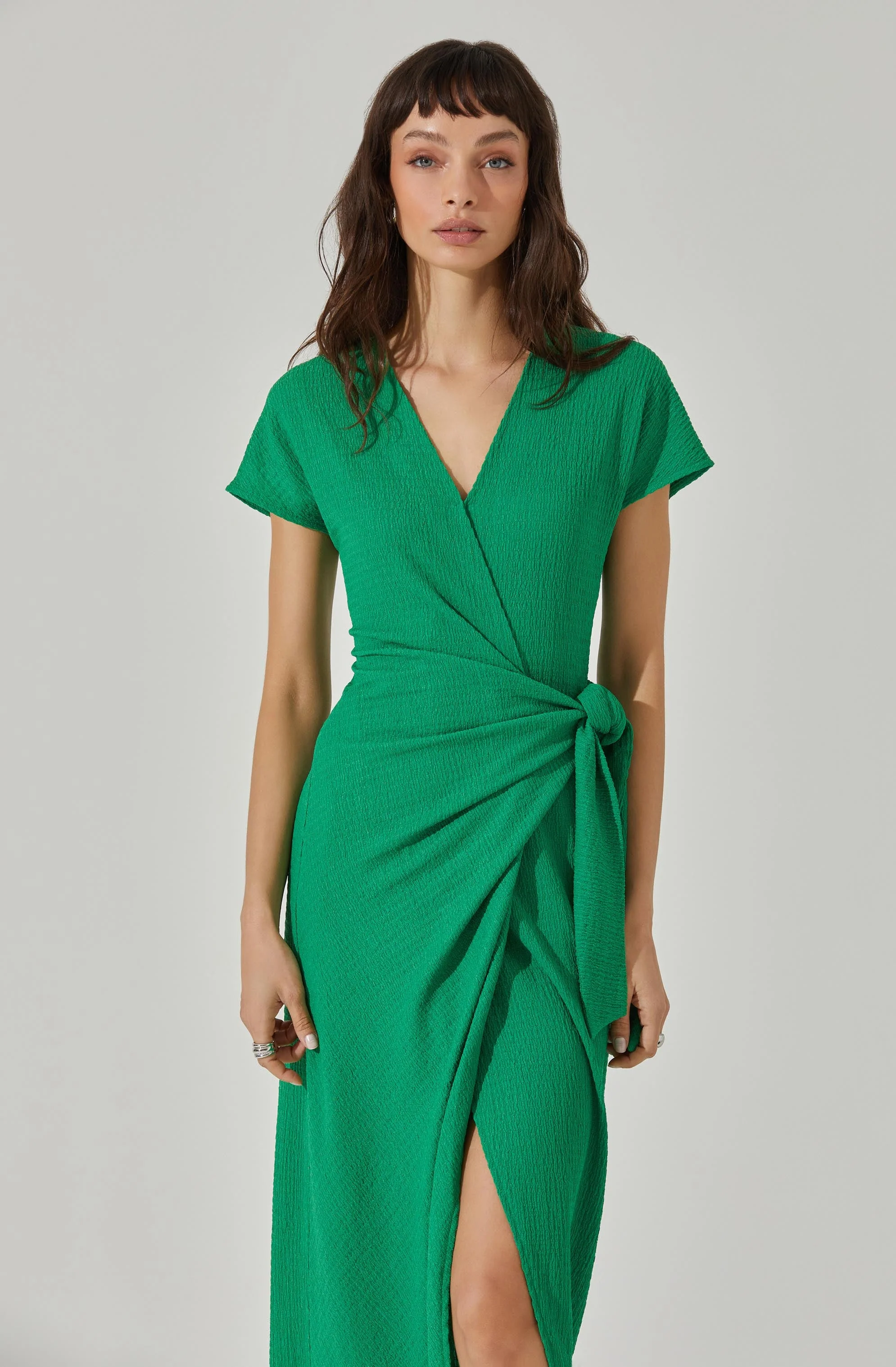 Knit Wrap Midi Dress - Image 8