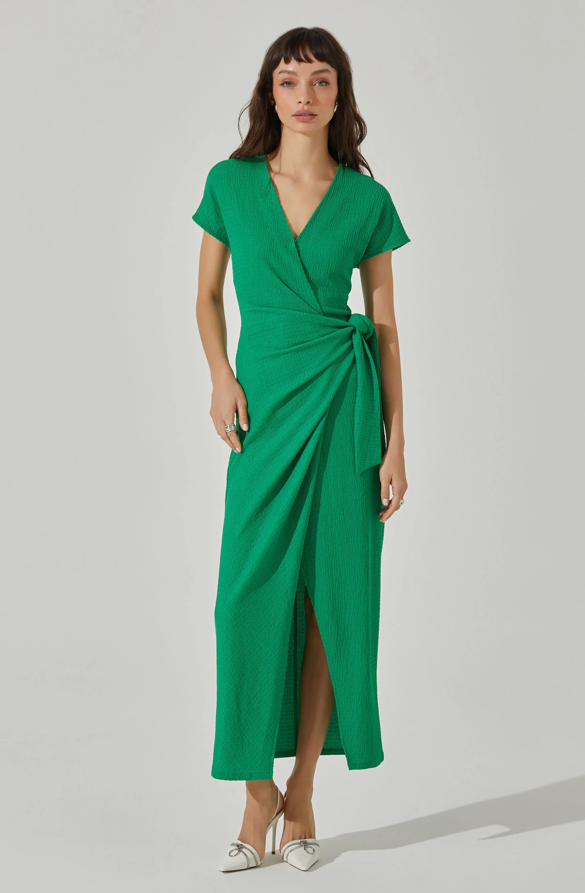 Knit Wrap Midi Dress - Image 9
