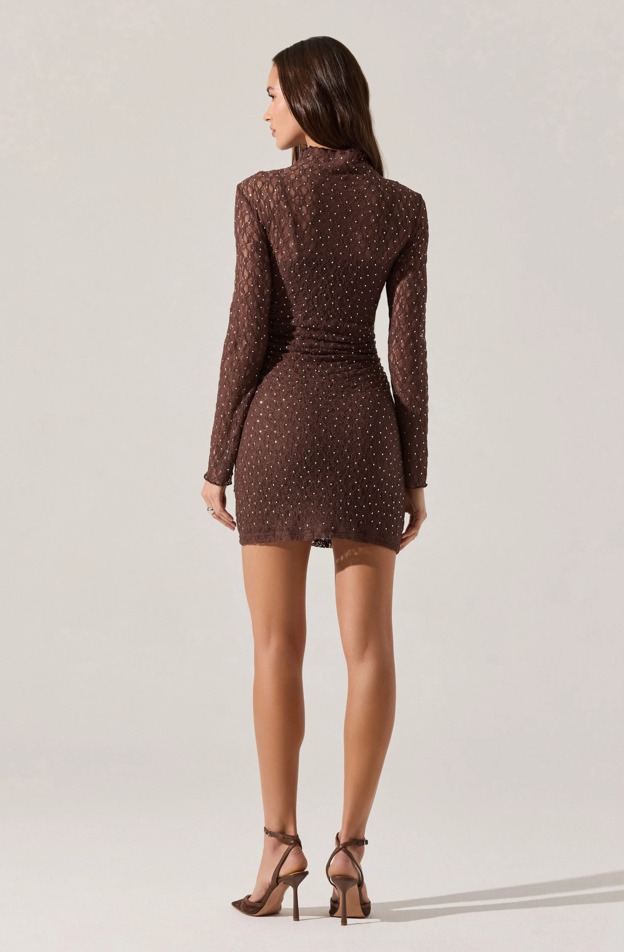Kourtney Rhinestone Lace Mini Dress - Image 10