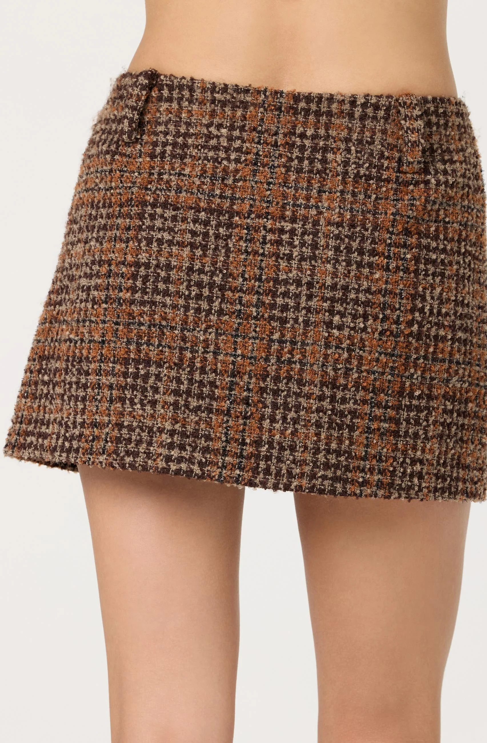 Kyleigh Plaid Tweed Mini Skirt - Image 4