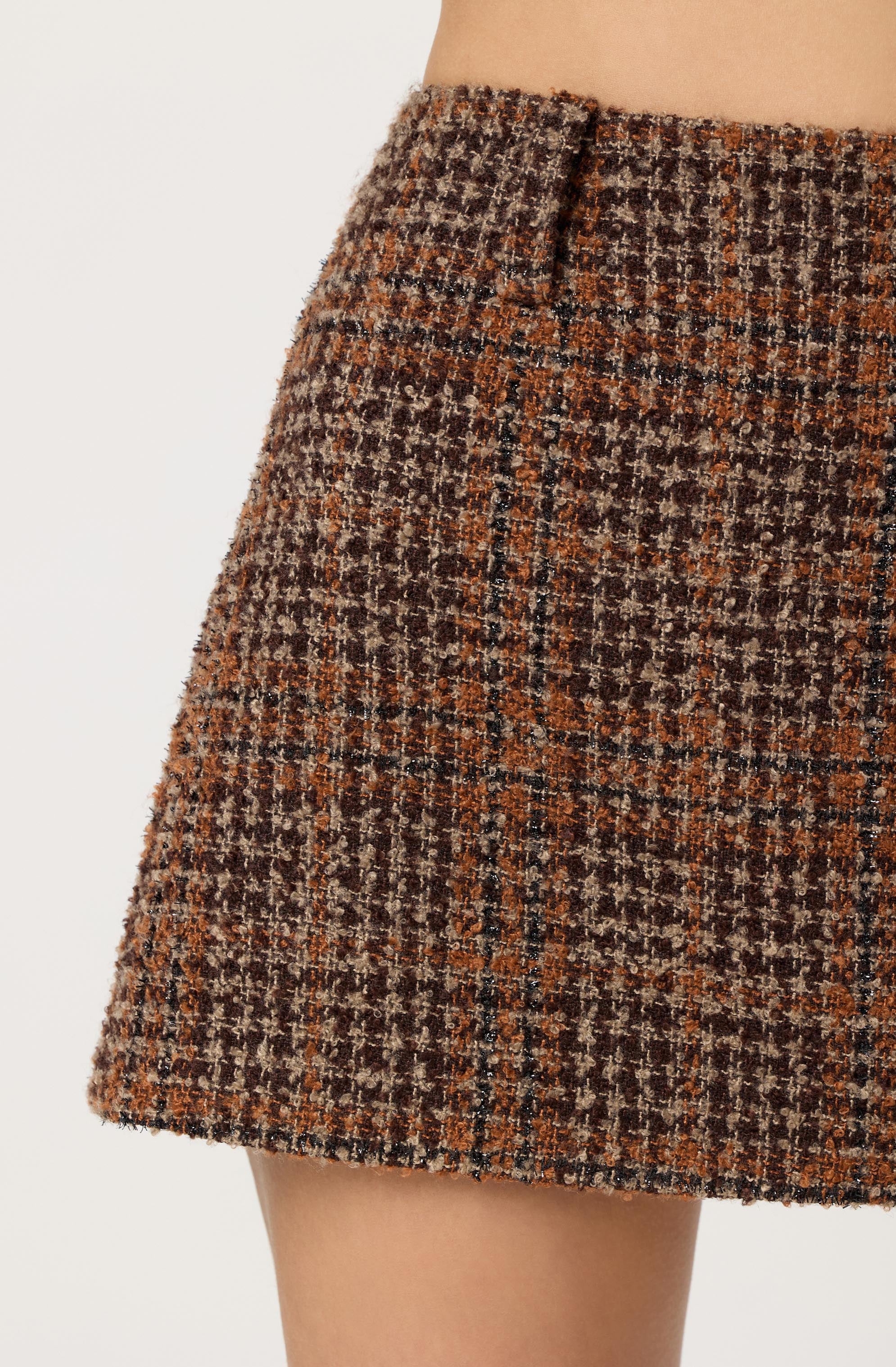 Kyleigh Plaid Tweed Mini Skirt - Image 5