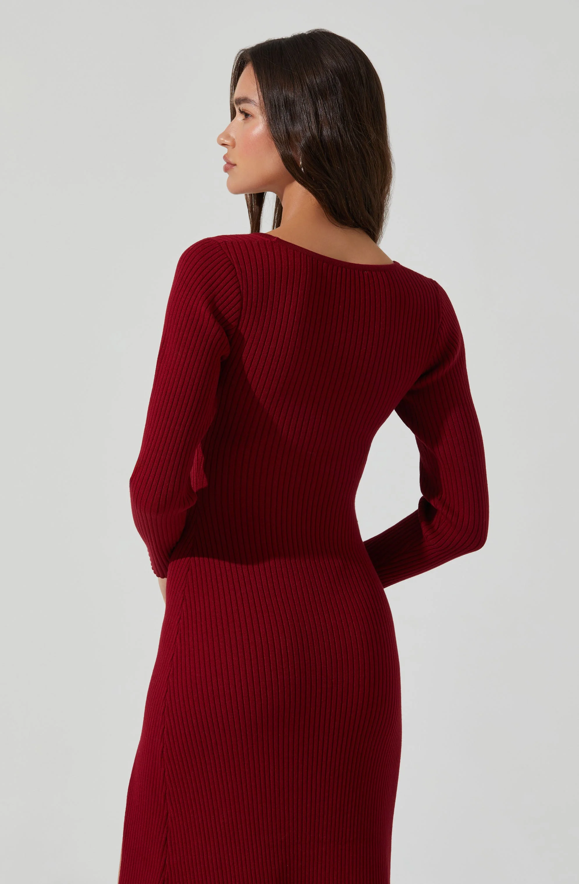 Kylie Ribbed Midi Sweater Dress - Image 4