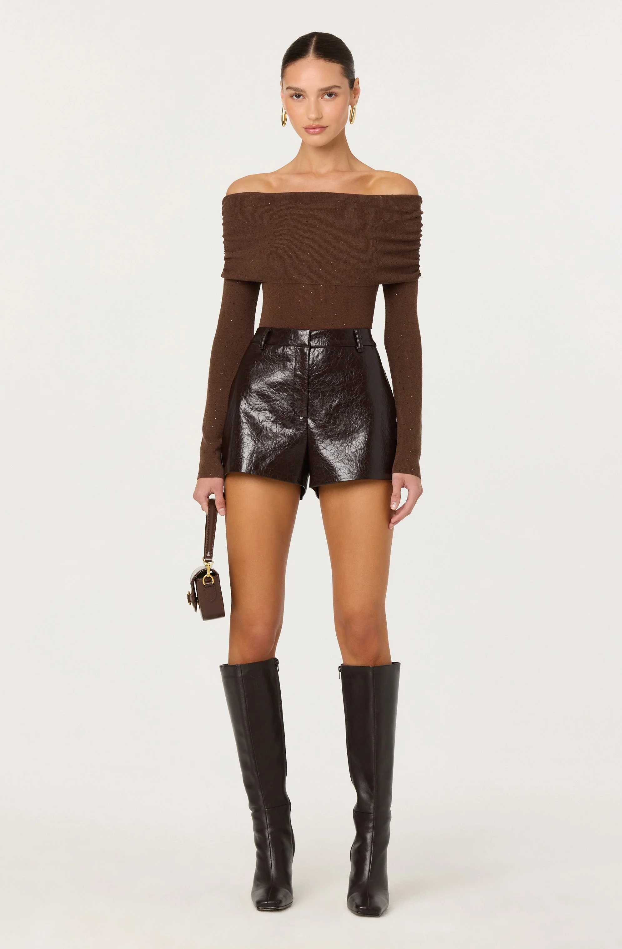 Kylin Off Shoulder Rhinestone Sweater - Image 12