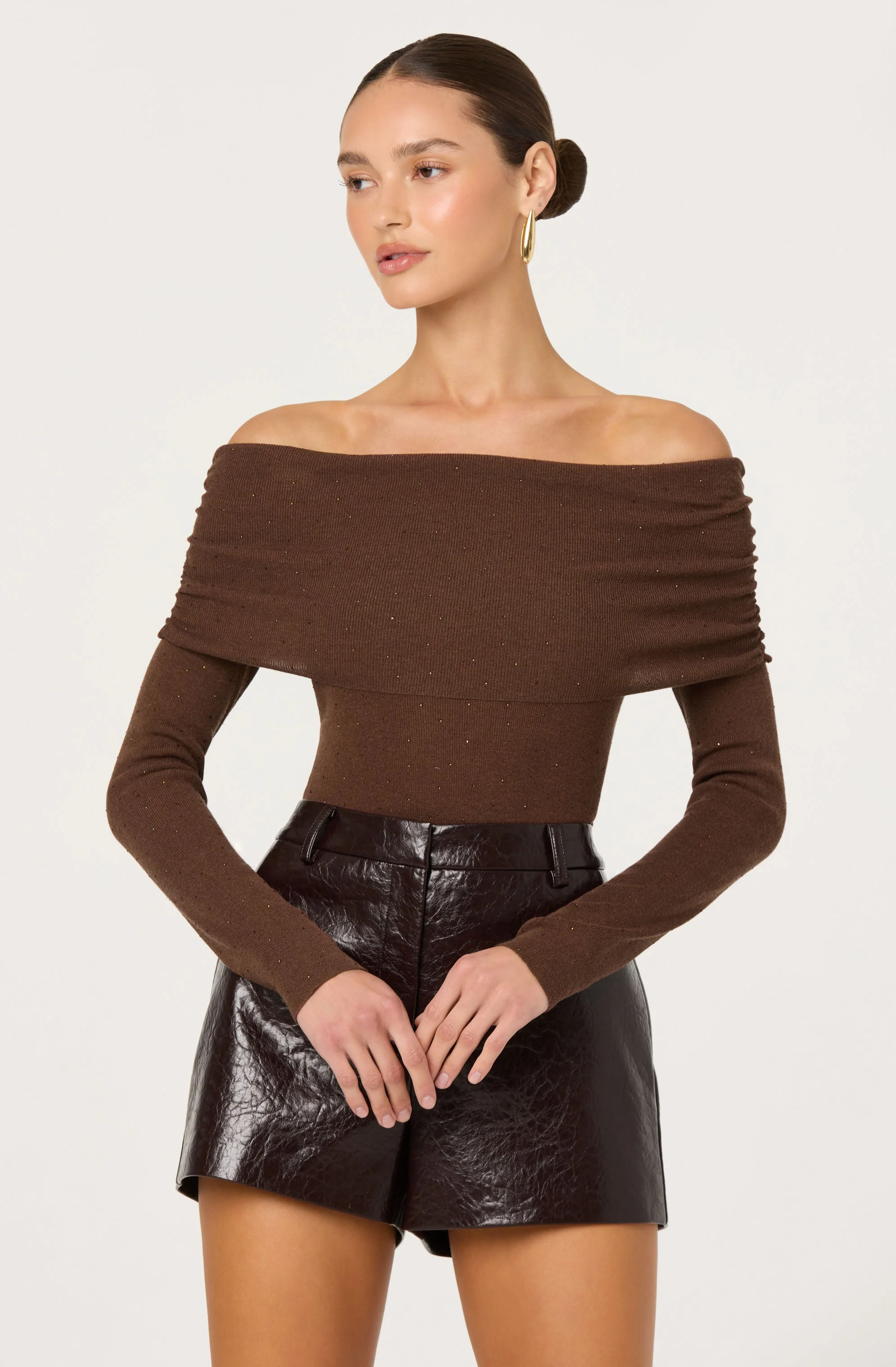 Kylin Off Shoulder Rhinestone Sweater - Image 8