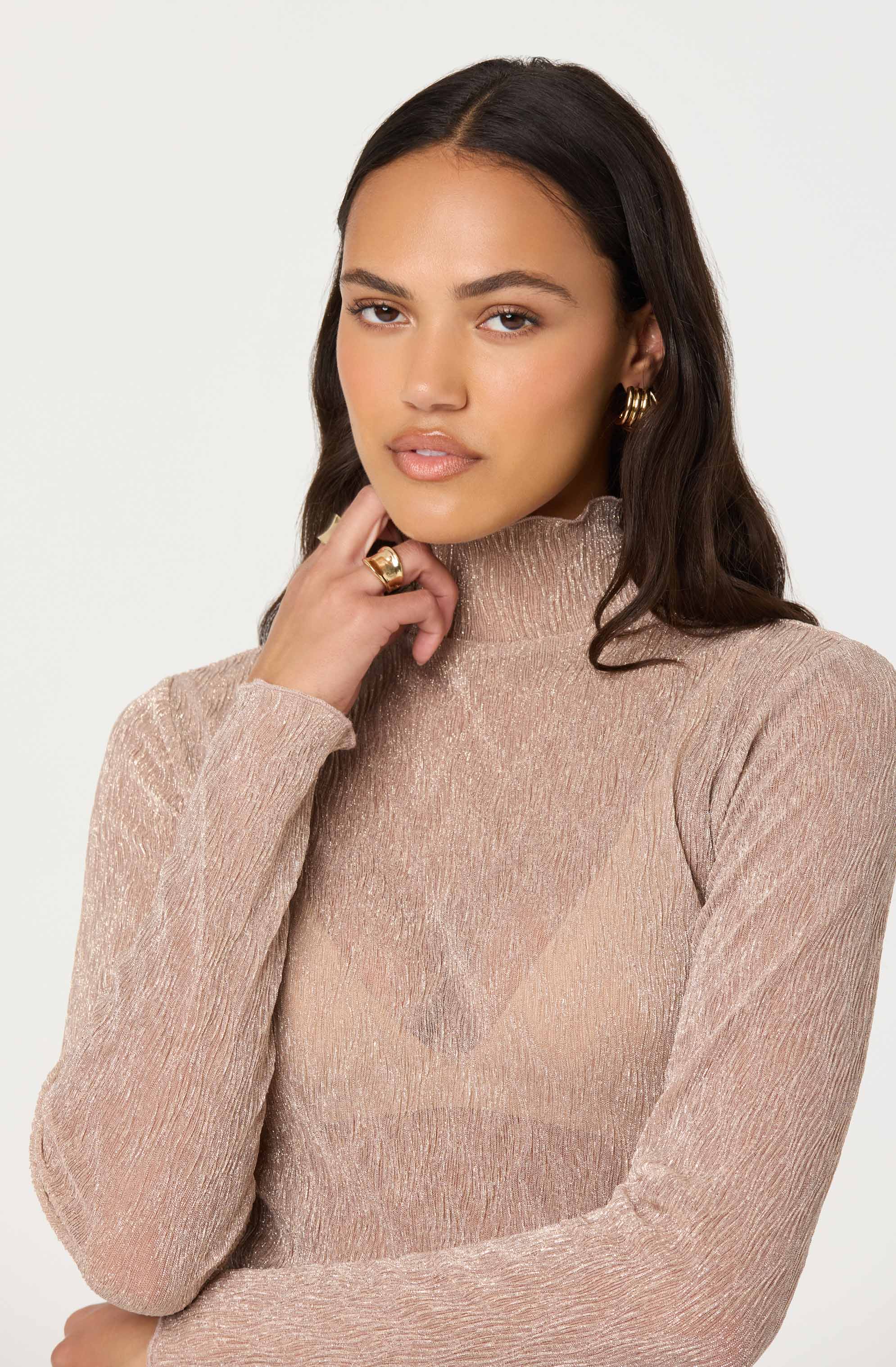 Kyra Sheer Metallic Top - Image 2