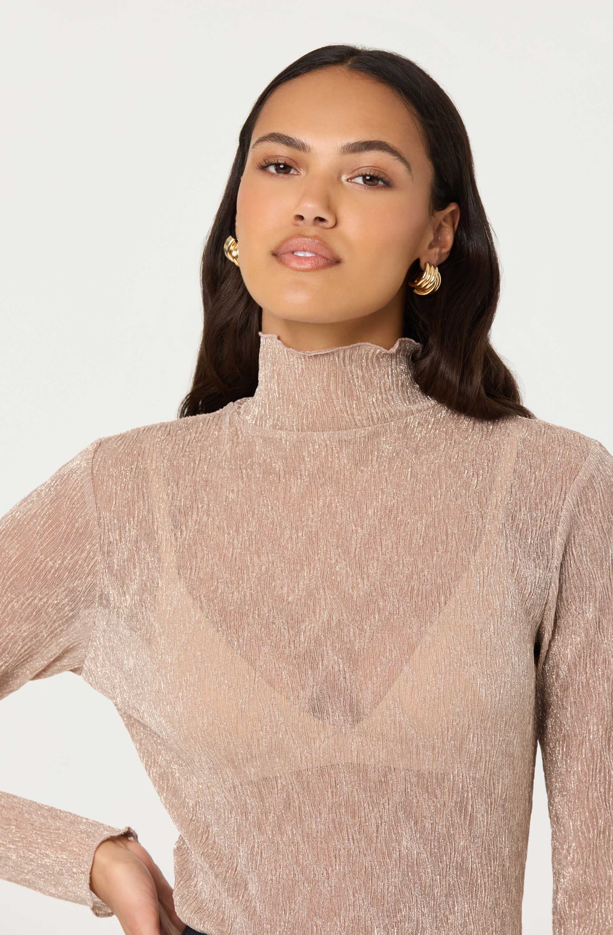 Kyra Sheer Metallic Top - Image 6