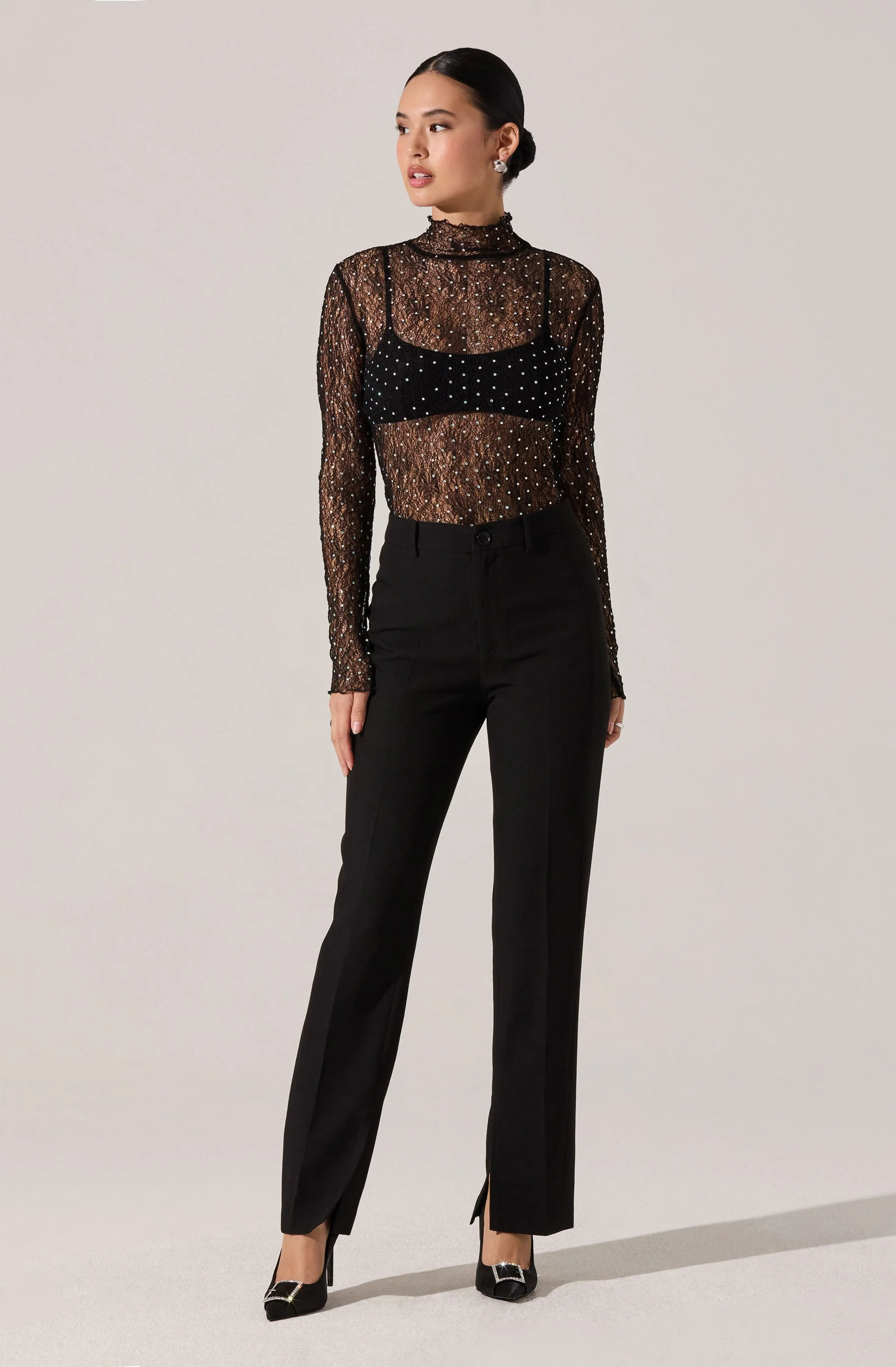 Kyra Rhinestone Lace Top - Image 6