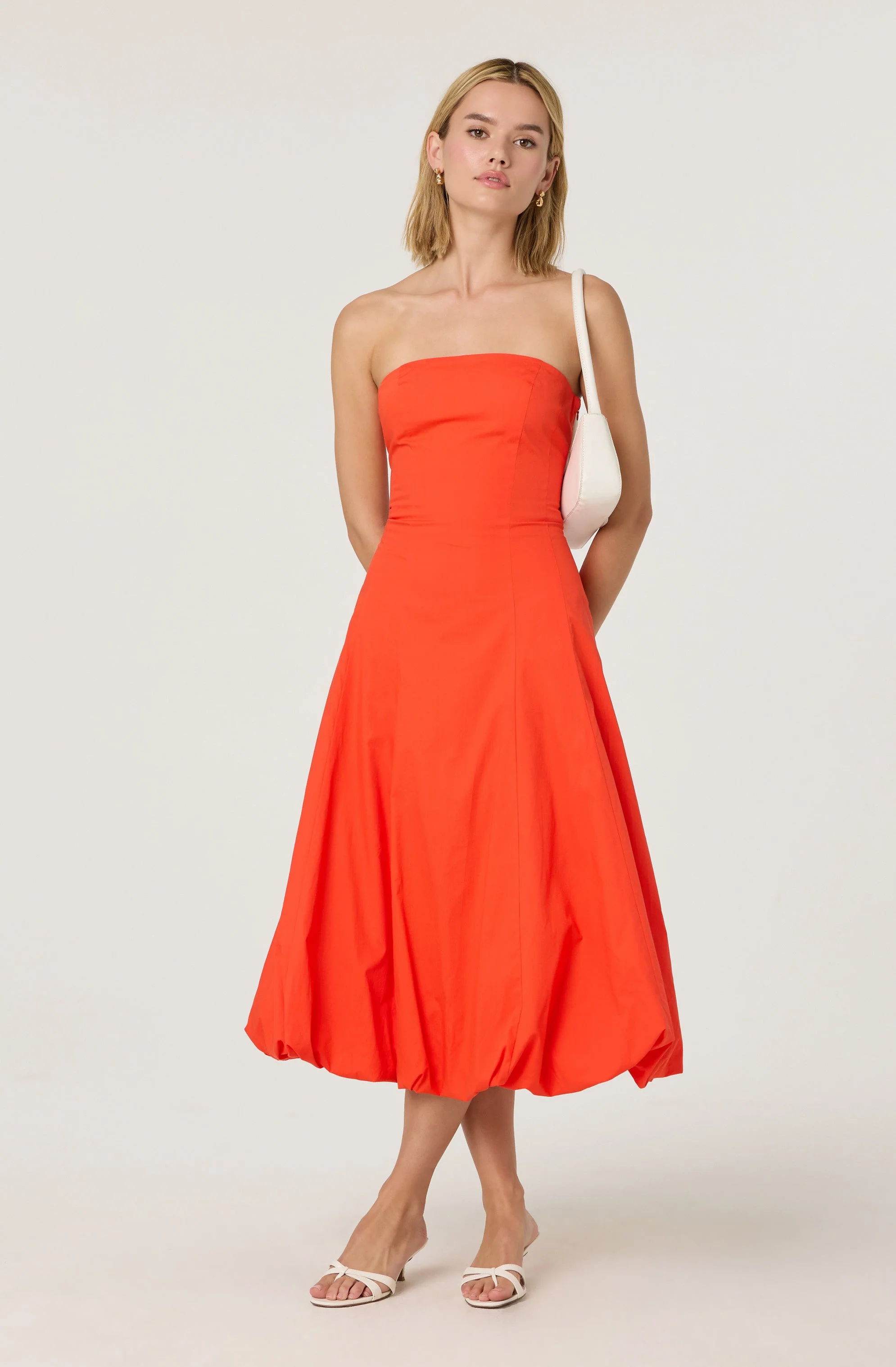 Lace Up Strapless Bubble Dress - Image 8