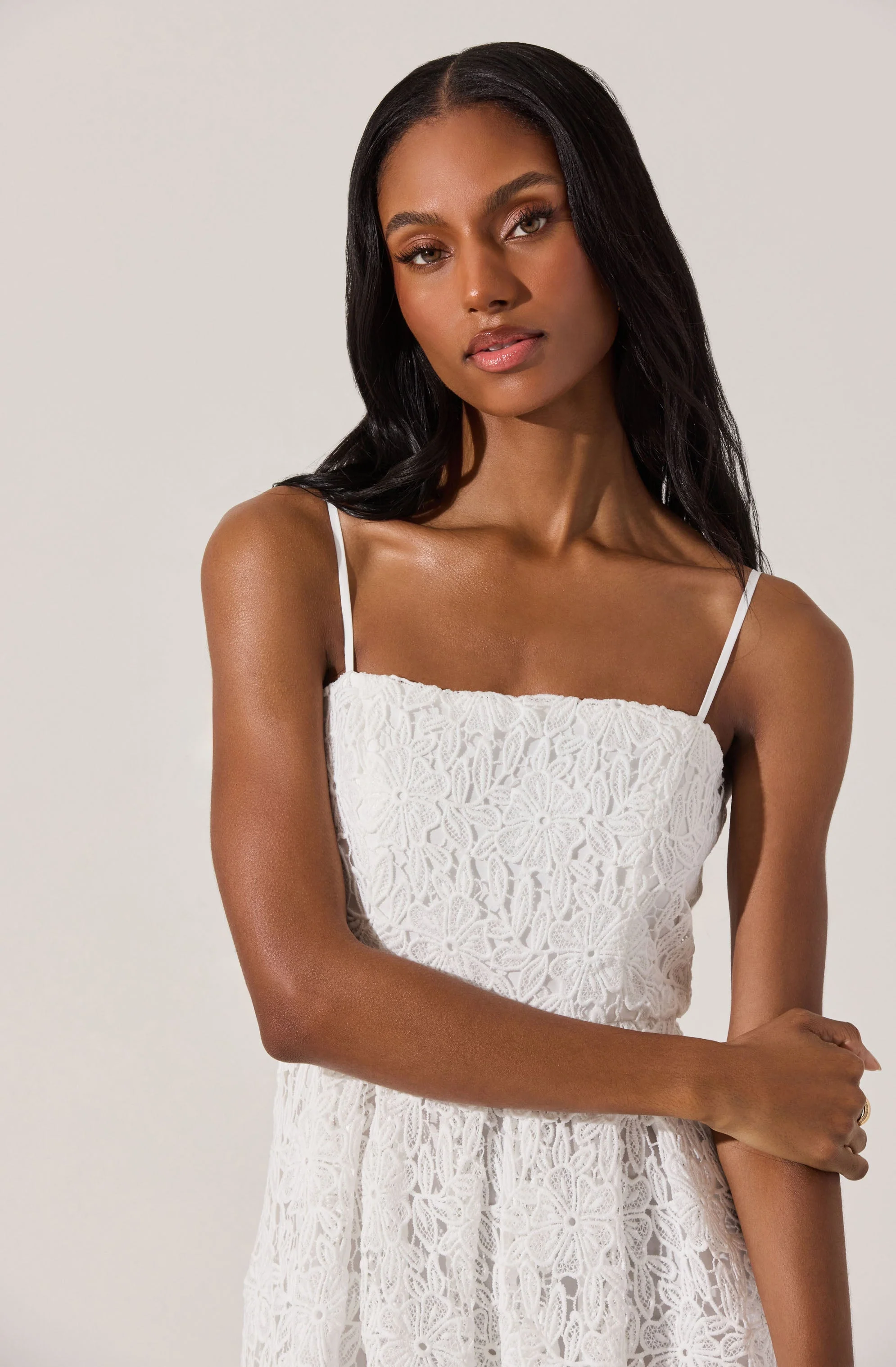 Floral Lace Midi Dress - Image 2