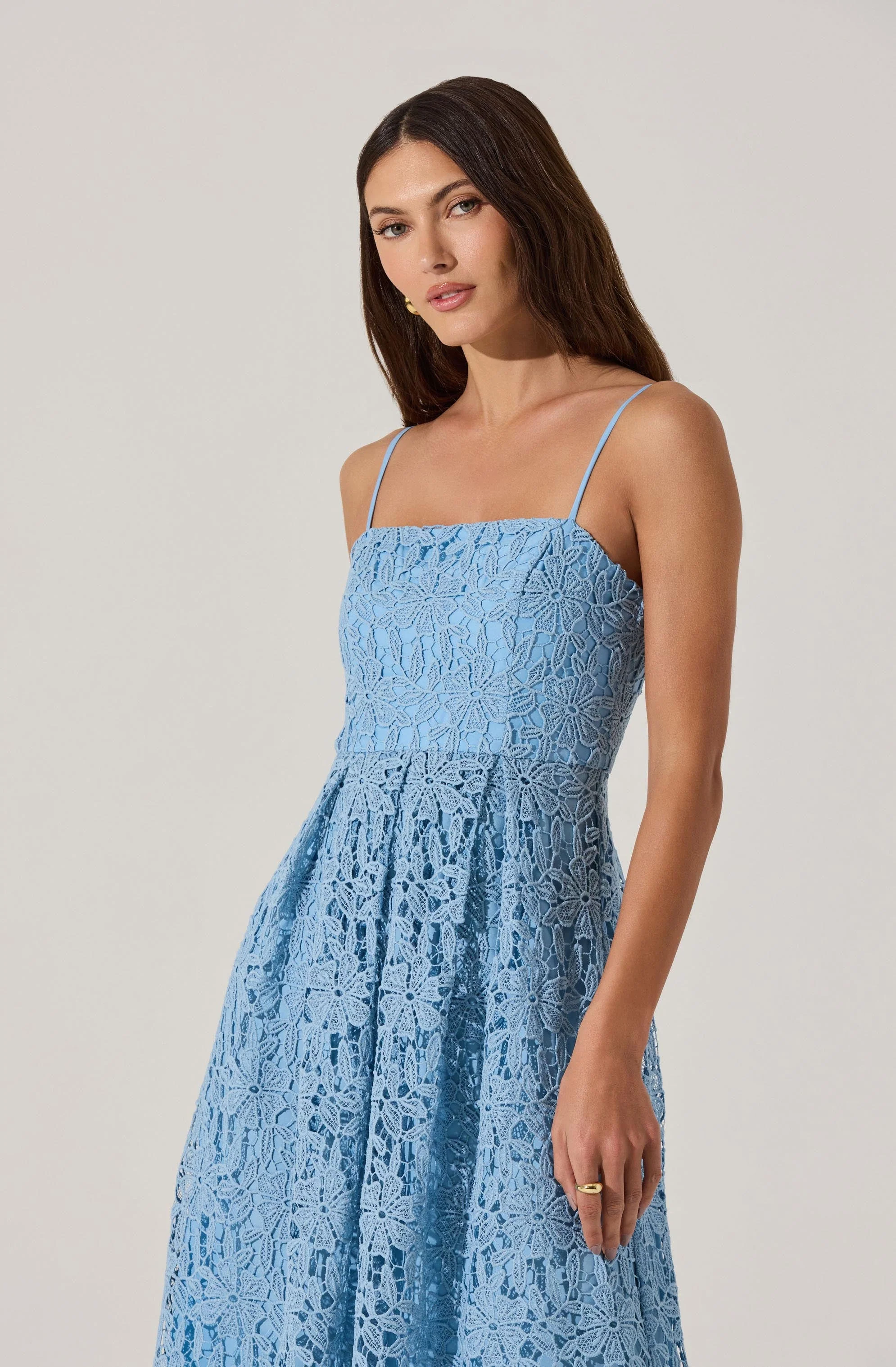 Floral Lace Midi Dress - Image 8