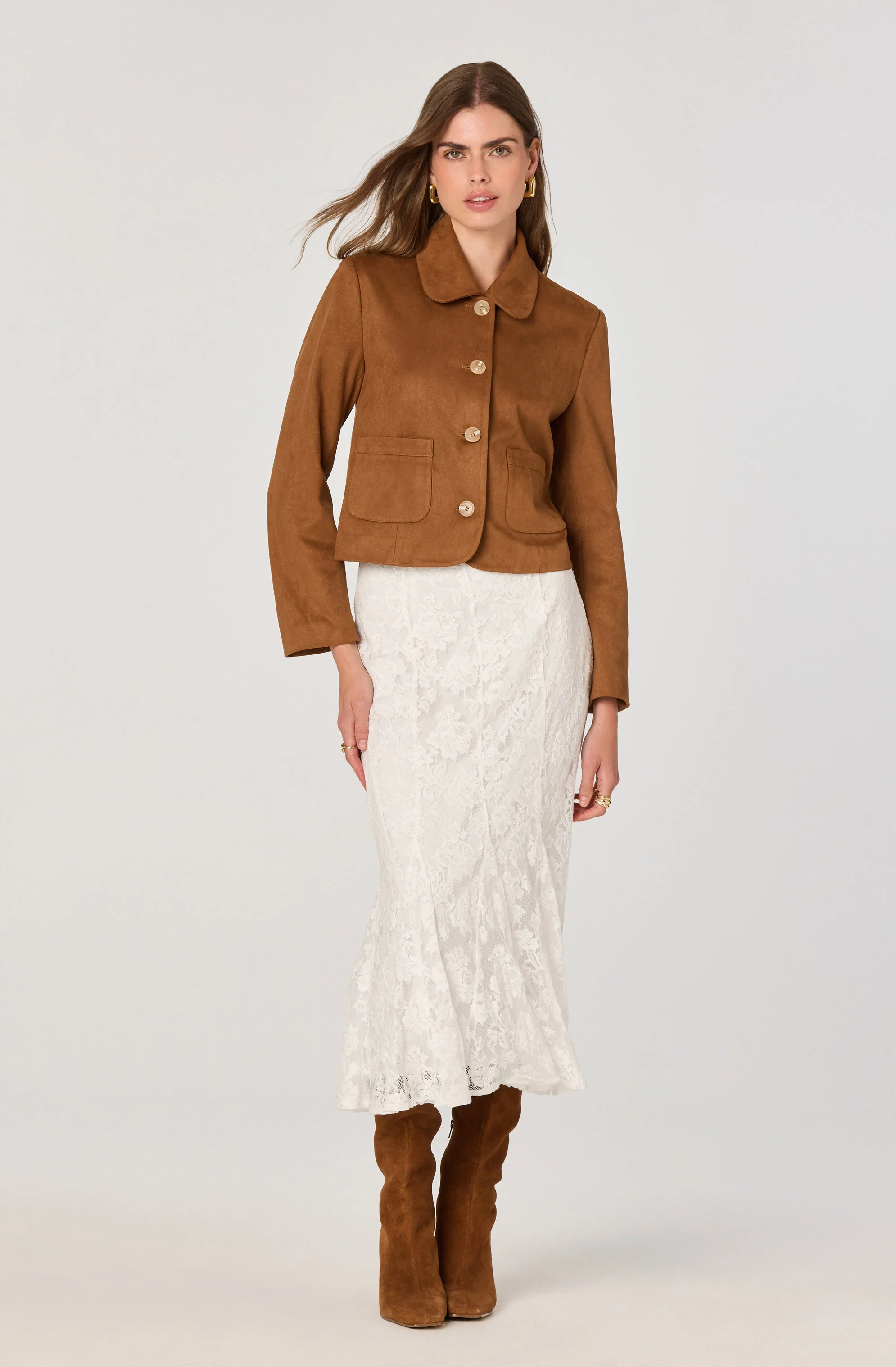Lace Godet Midi Skirt - Image 6