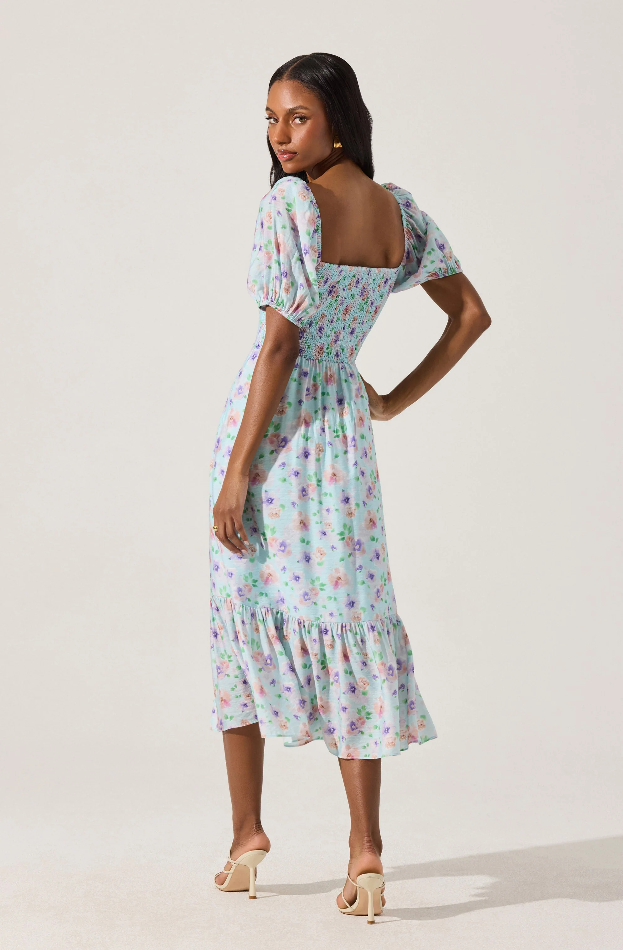 Lace Trim Bustier Floral Midi Dress - Image 5