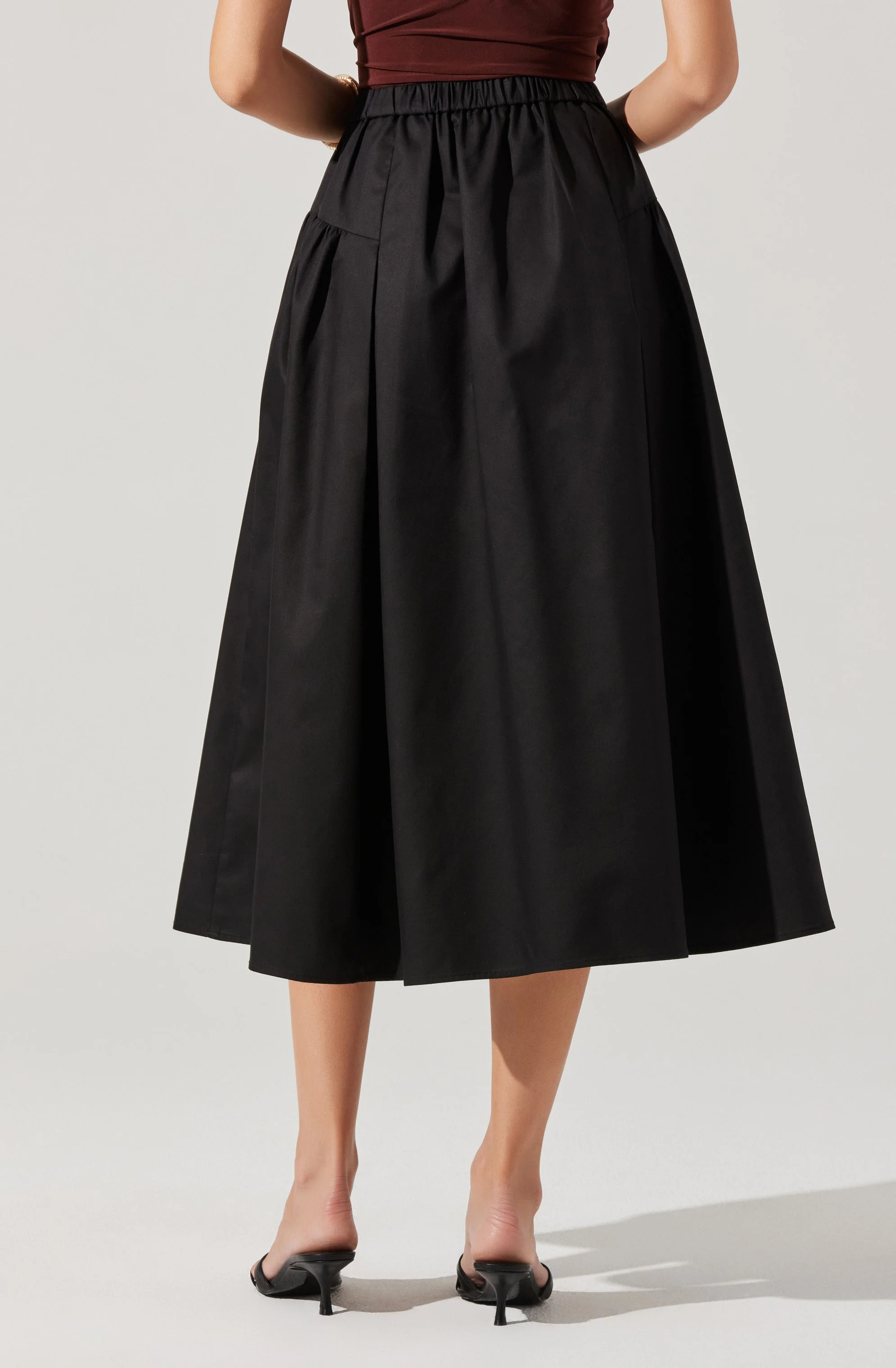 Laila Ruched Detail Midi Skirt - Image 3