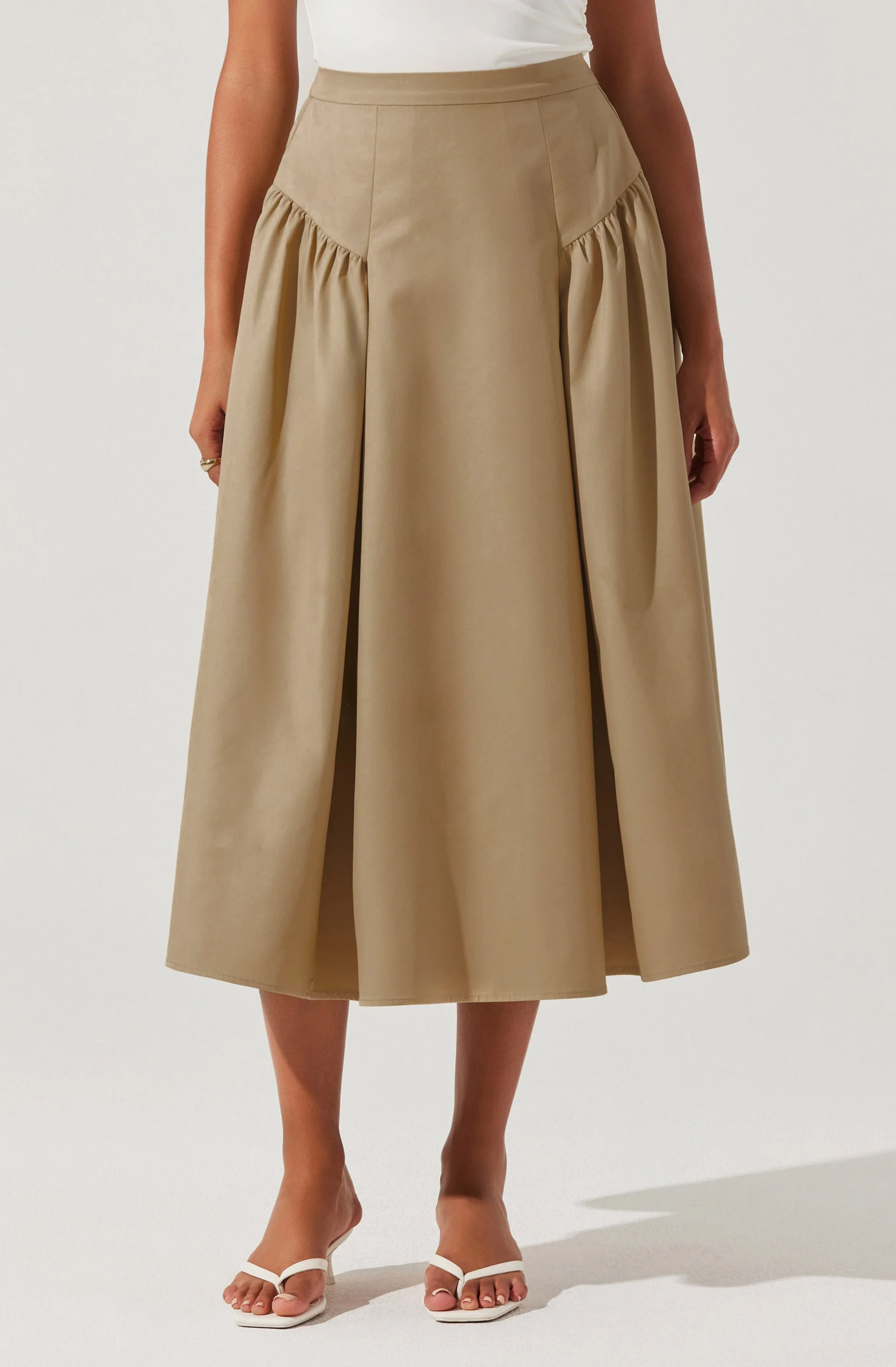 Laila Ruched Detail Midi Skirt - Image 8