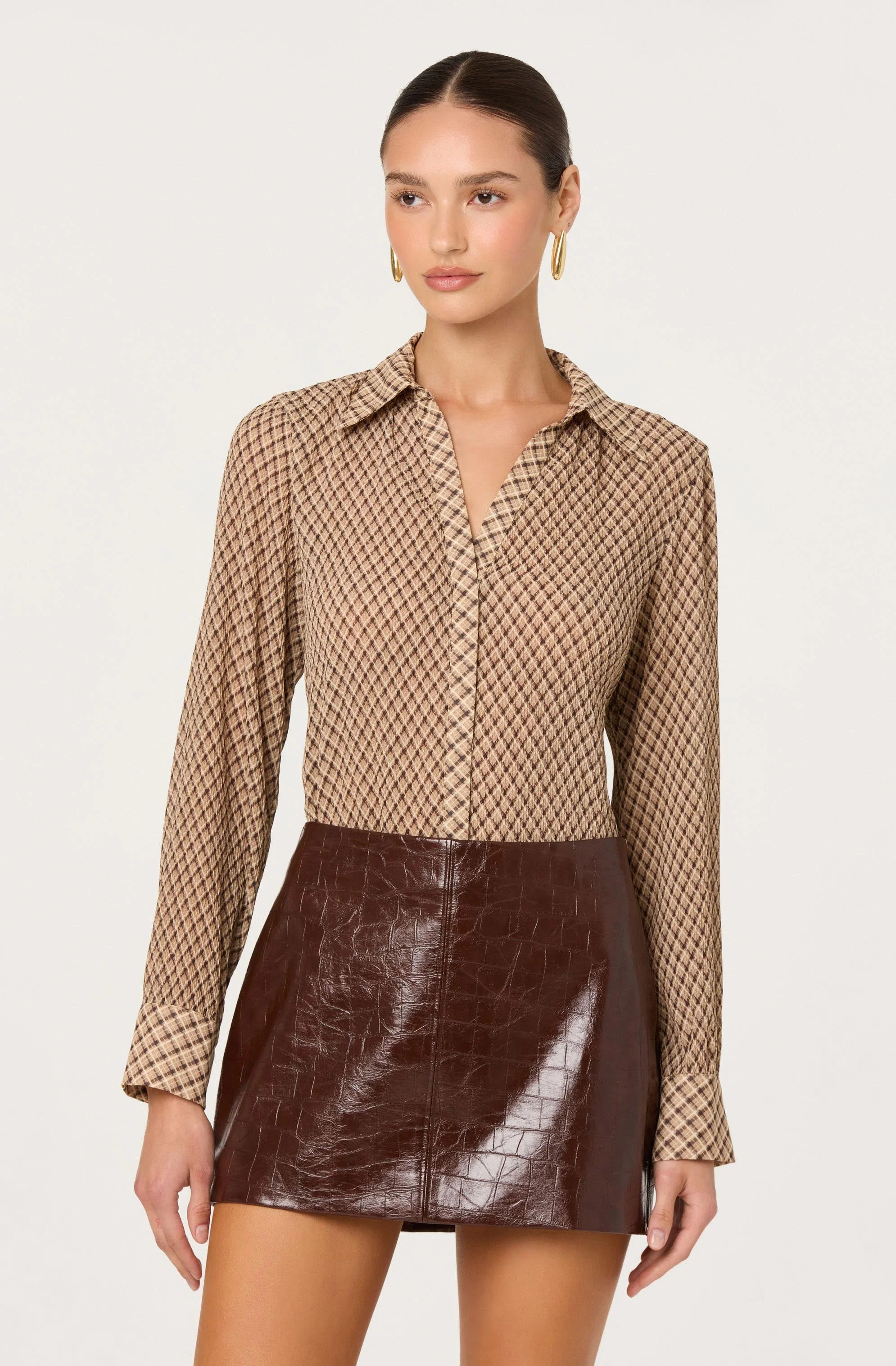 Laurel Diamond Print Long Sleeve Top - Image 2