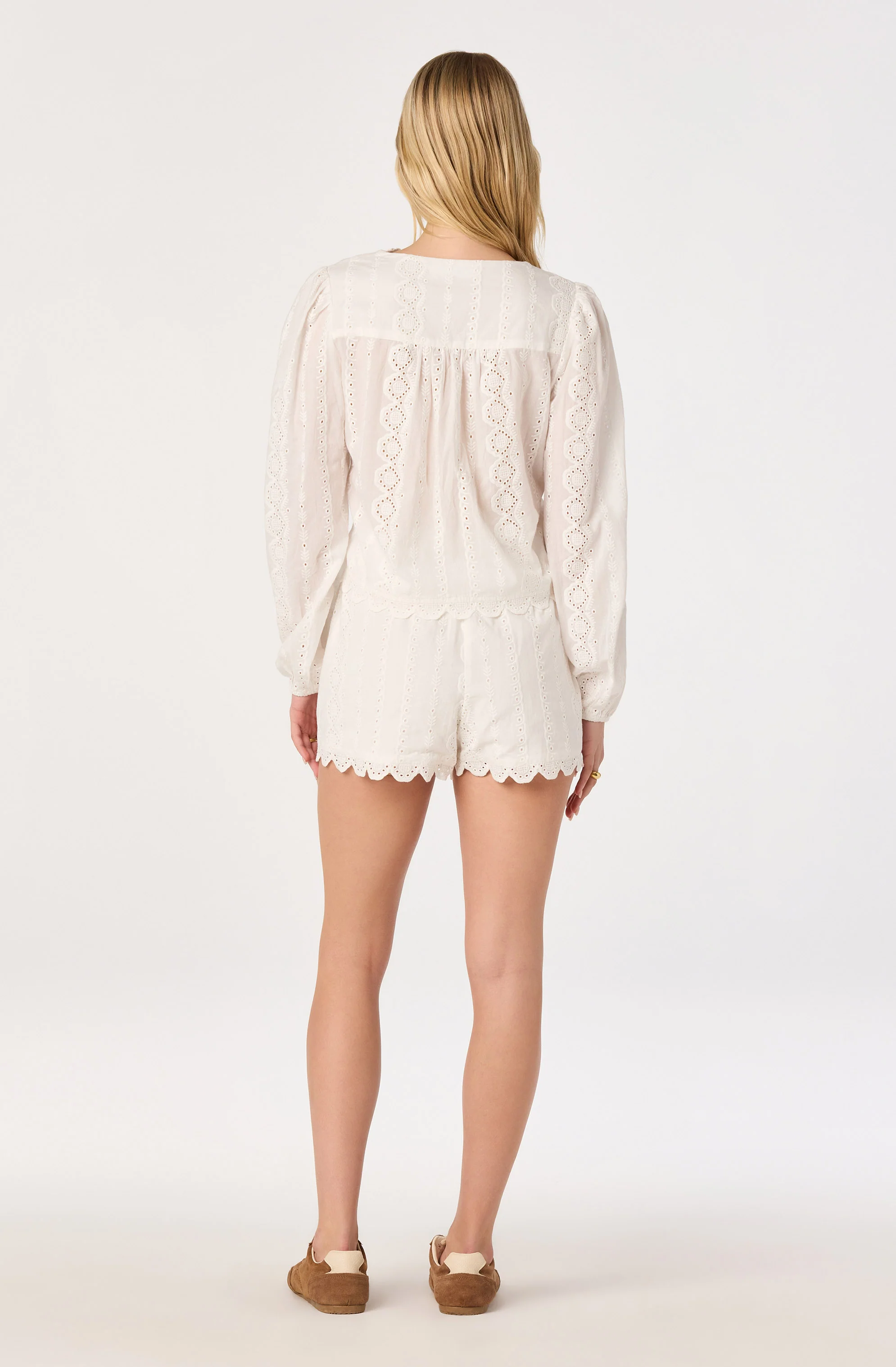 Leah Eyelet Embroidered Shorts - Image 6