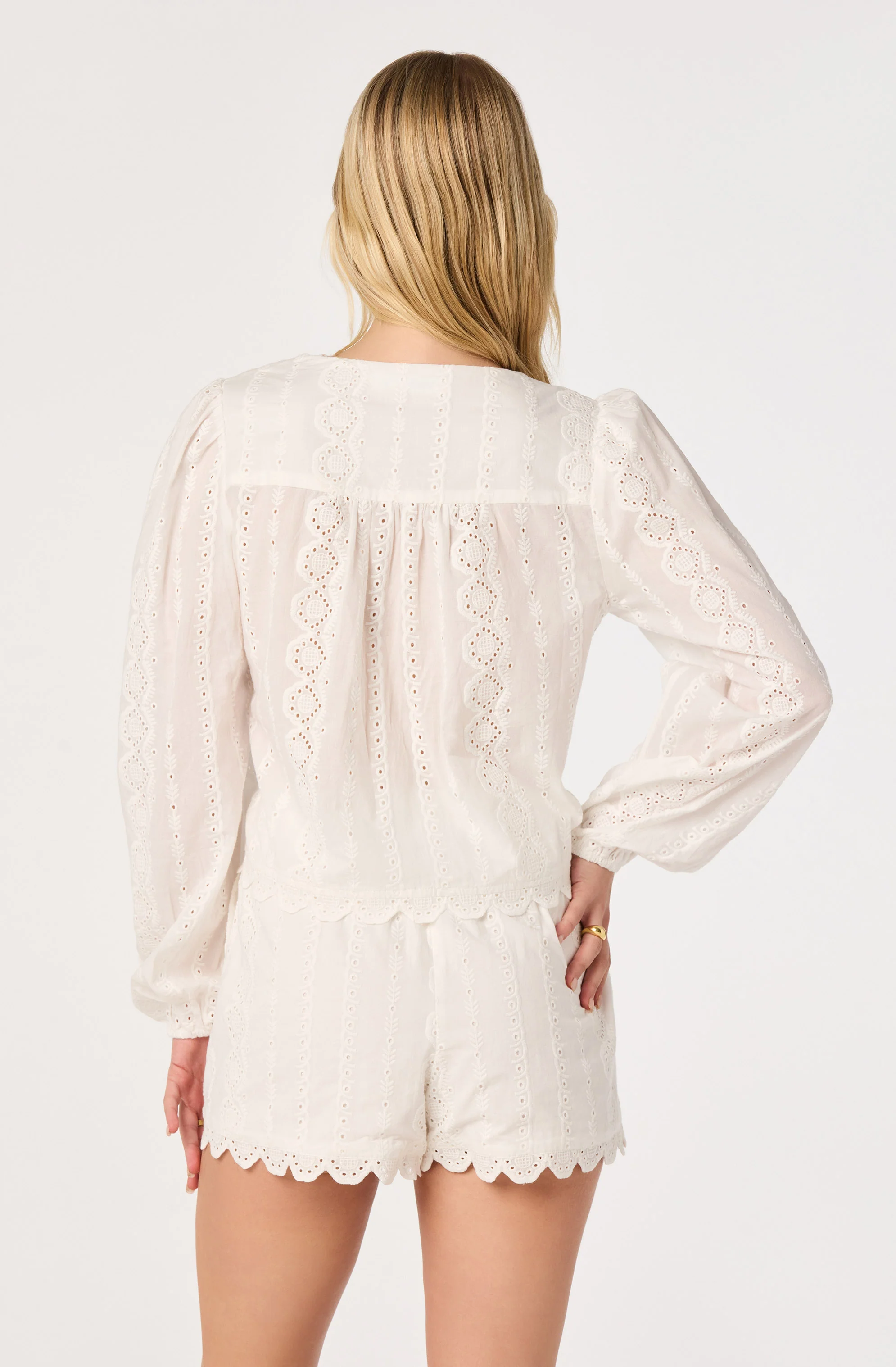 Leah Eyelet Tie-Front Top - Image 4