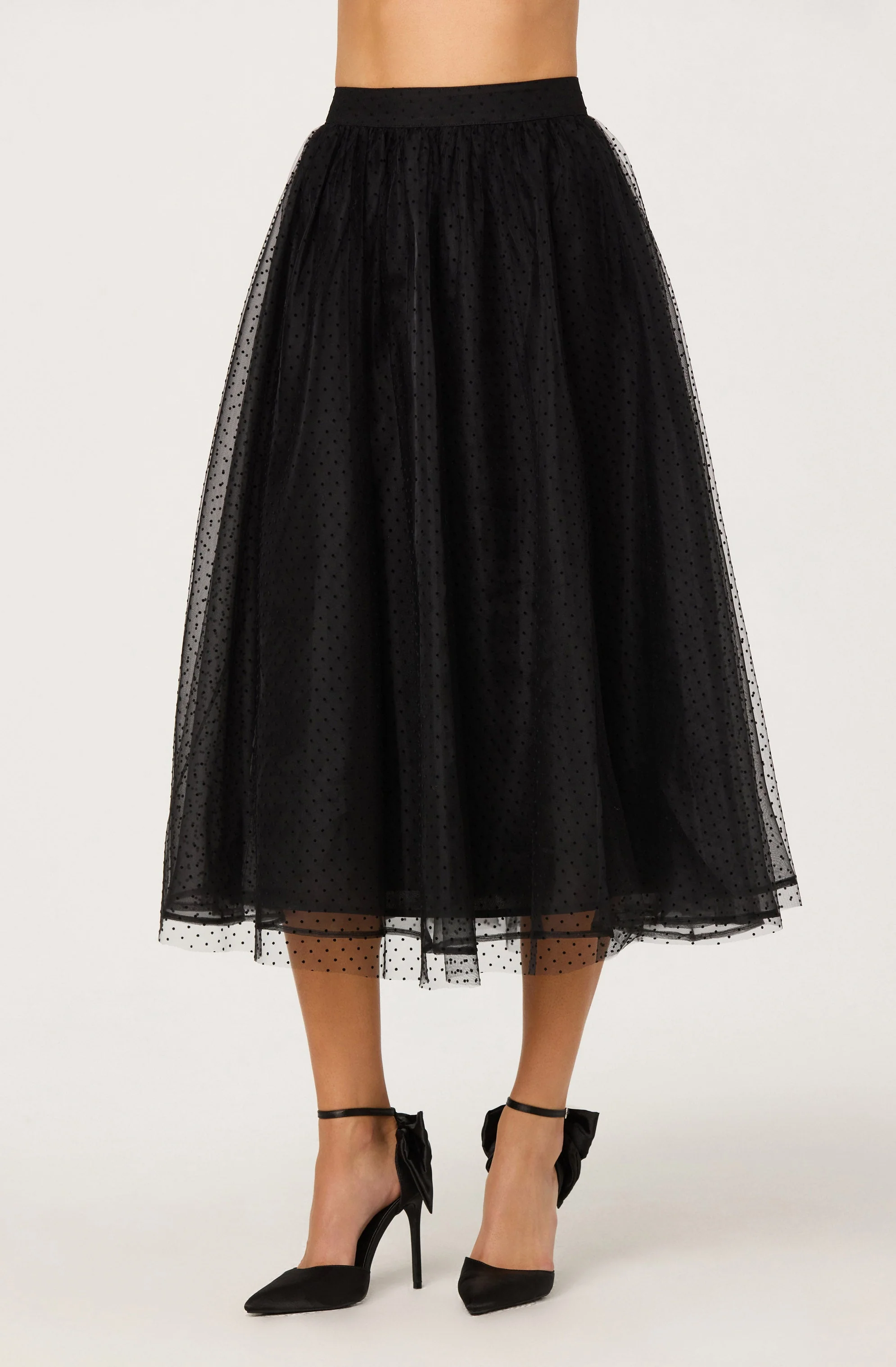 Lela Polka Dot Layered Midi Skirt - Image 2