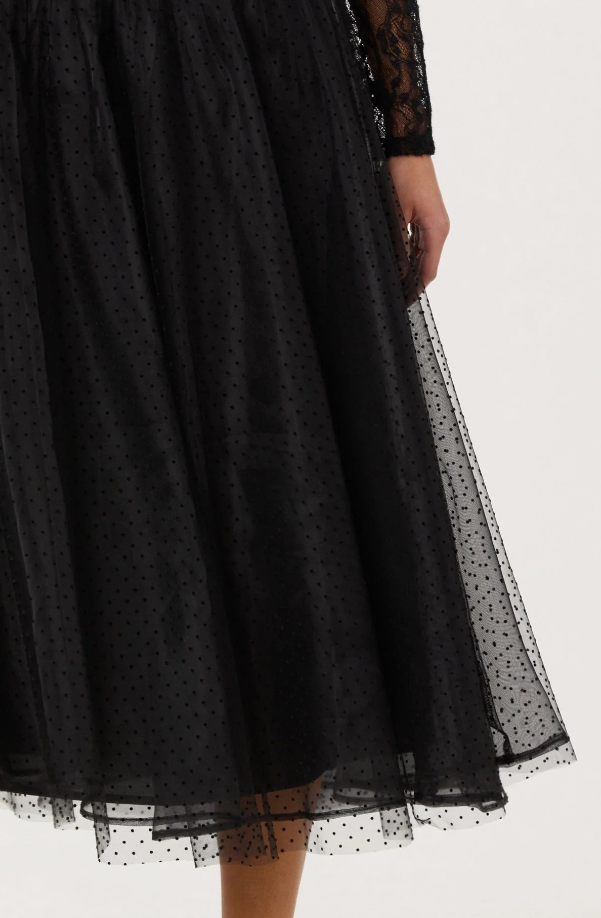 Lela Polka Dot Layered Midi Skirt - Image 5