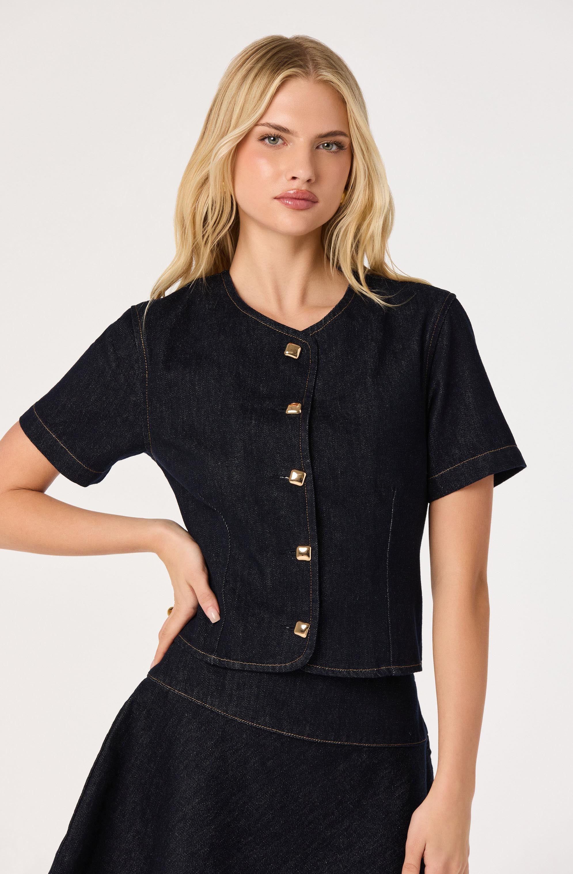 Lennon Short Sleeve Denim Jacket - Image 3