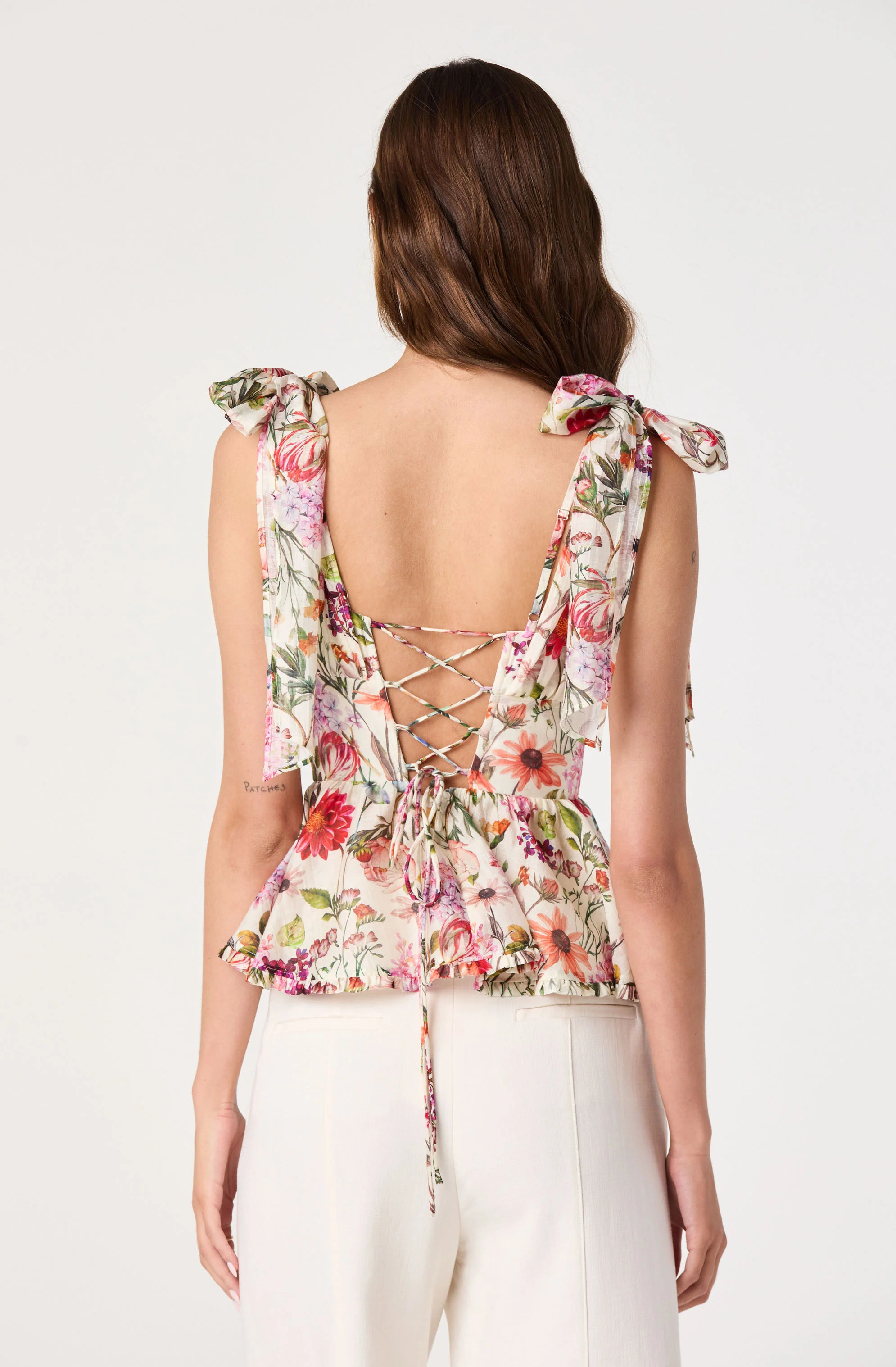 Lenora Floral Corset Peplum Top - Image 6