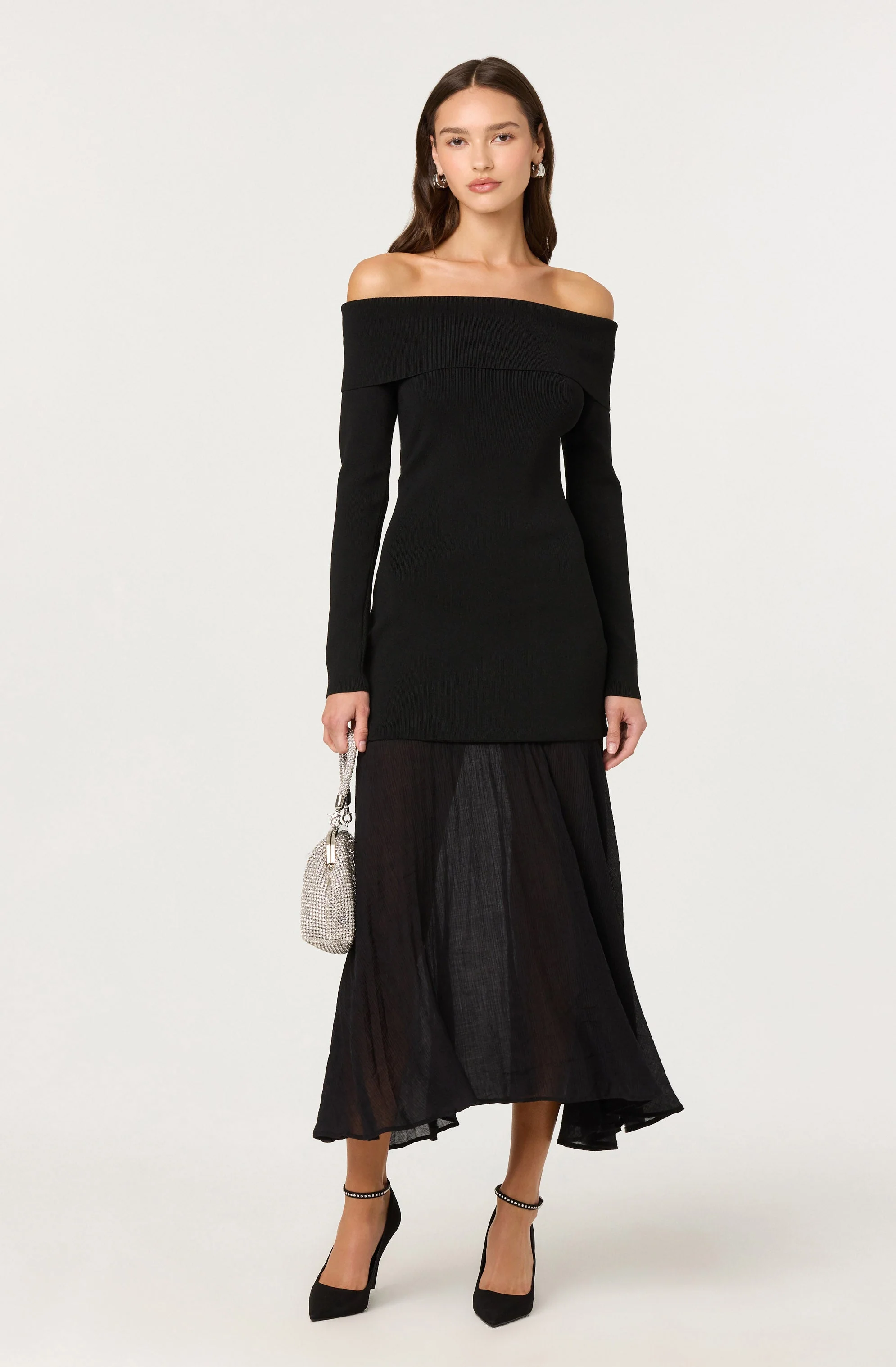 Lidia Off-Shoulder Pleated Midi Dress - Image 7