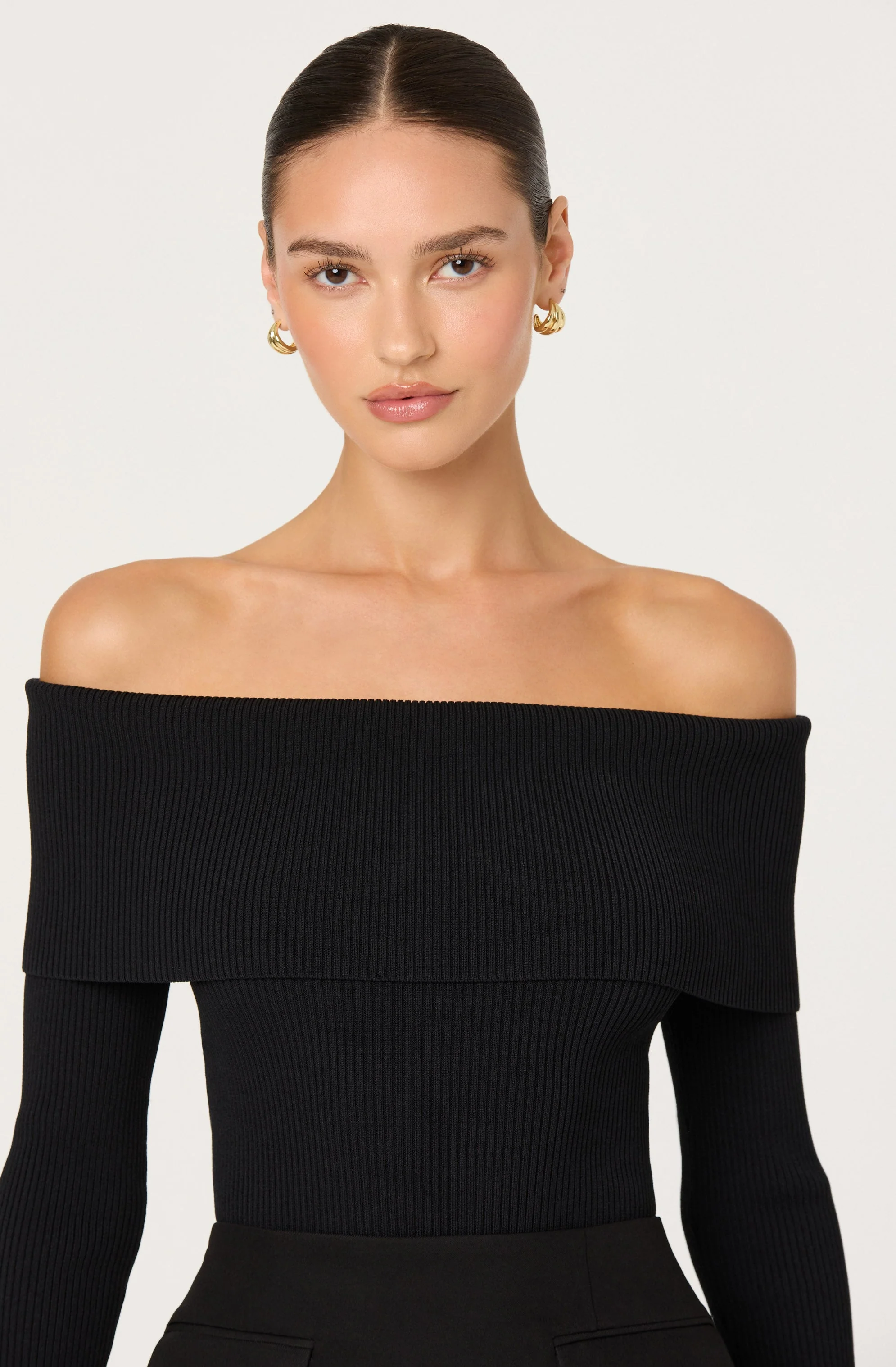 Lidia Ribbed Off Shoulder Sweater - Image 2