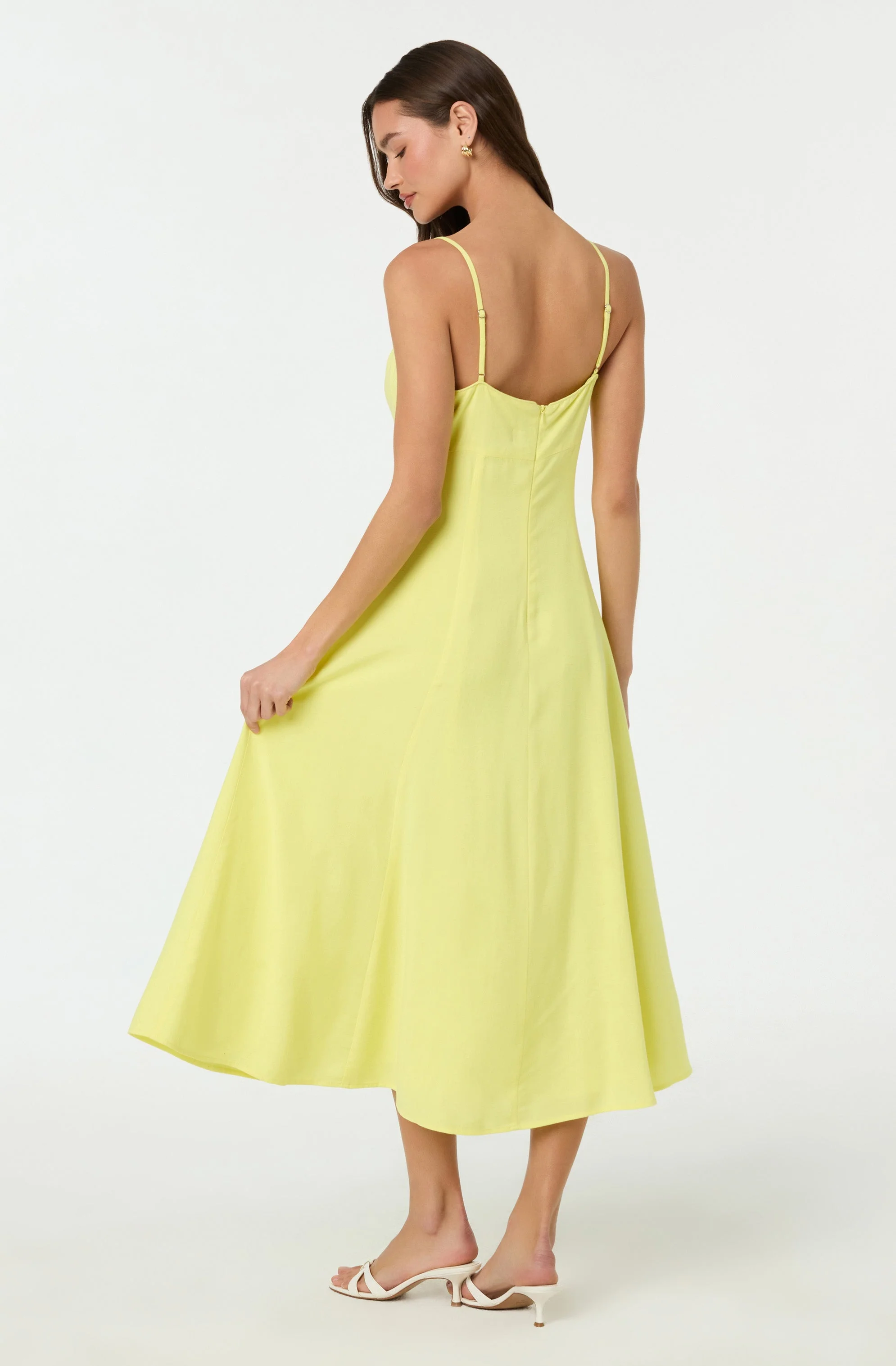 Linen-Blend A-Line Midi Dress - Image 11