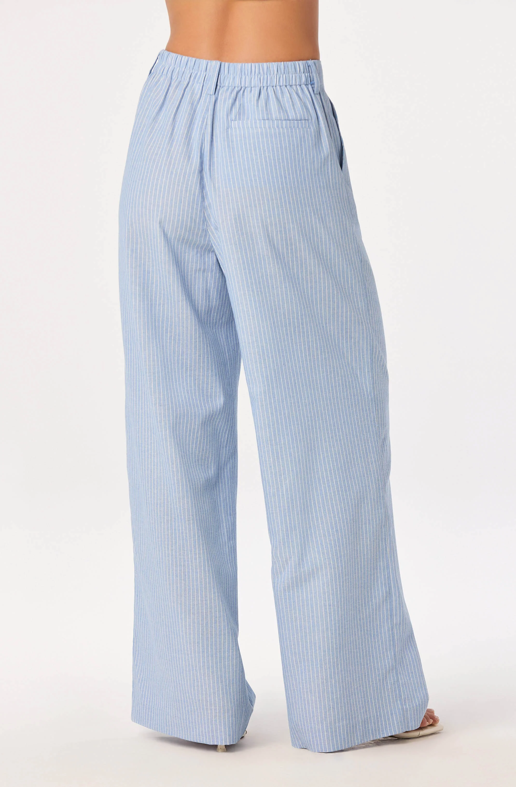 Linsey Striped Wide Leg Linen Pants - Image 4