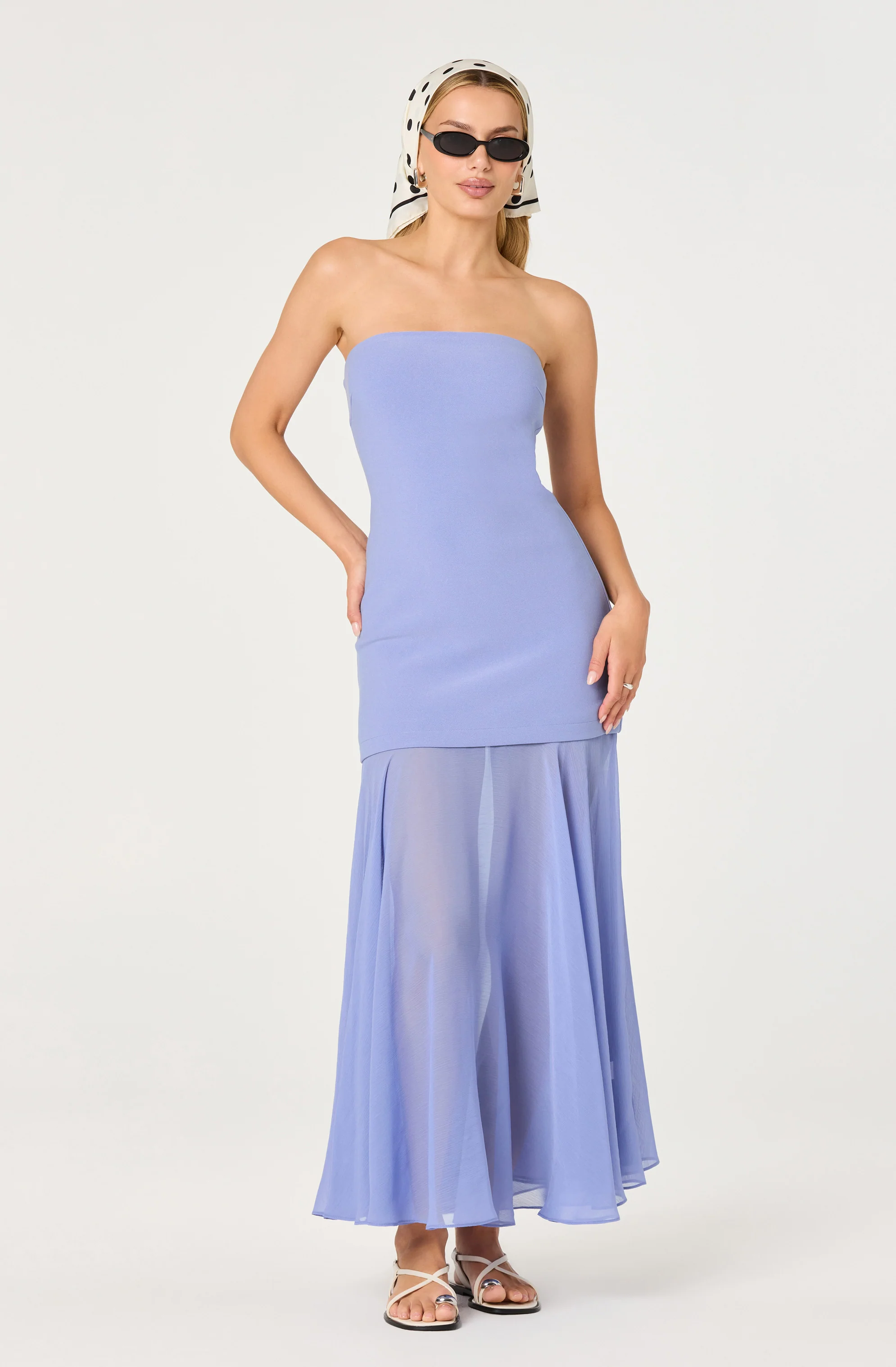 Lizet Strapless Mini Dress with Sheer Maxi Overlay - Image 12
