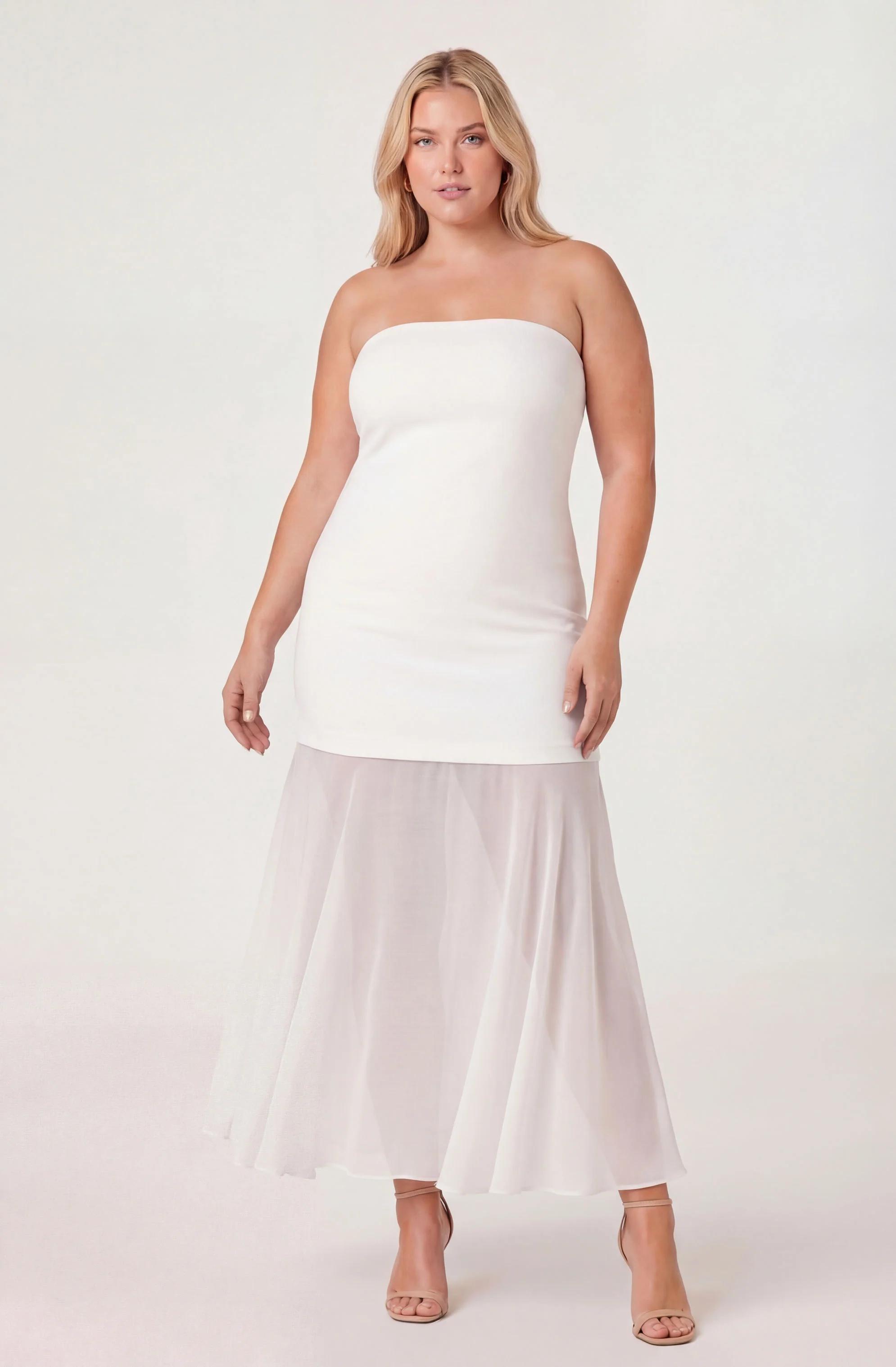 Lizet Strapless Mini Dress with Sheer Maxi Overlay - Image 19