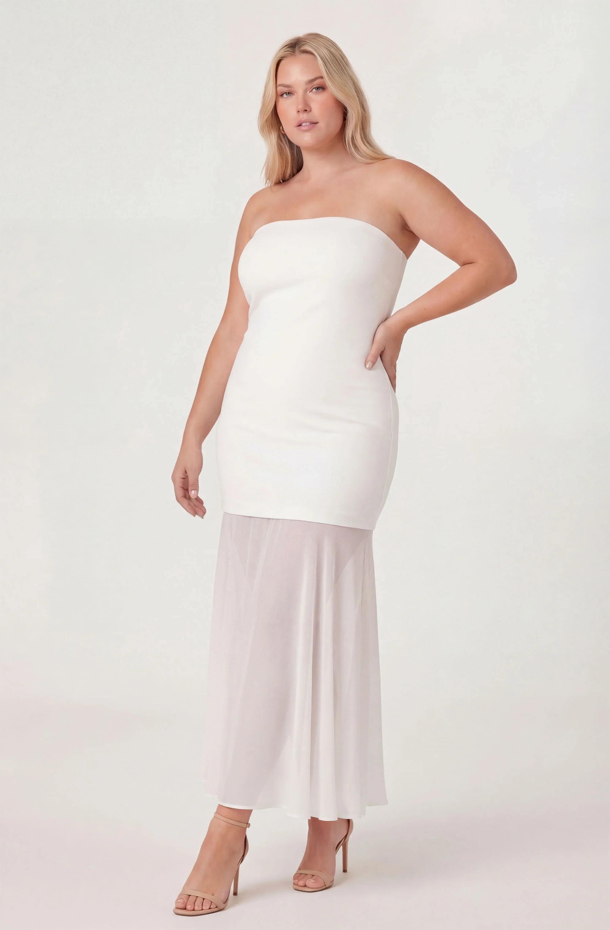 Lizet Strapless Mini Dress with Sheer Maxi Overlay - Image 21