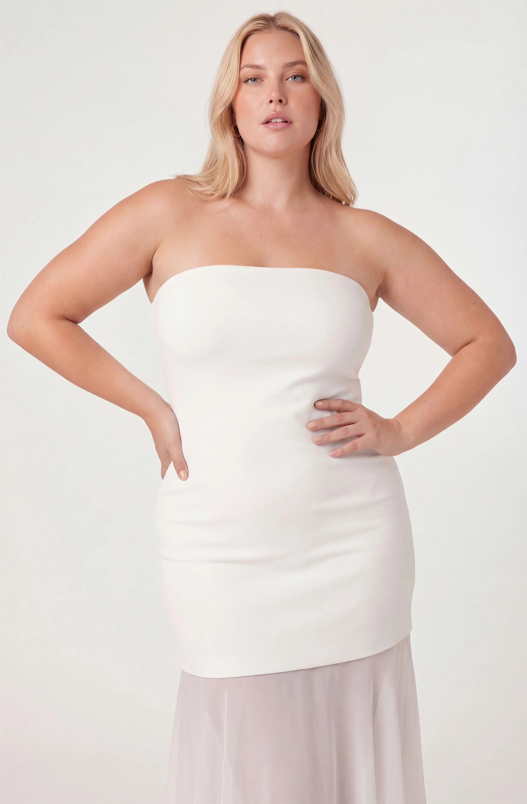 Lizet Strapless Mini Dress with Sheer Maxi Overlay - Image 22